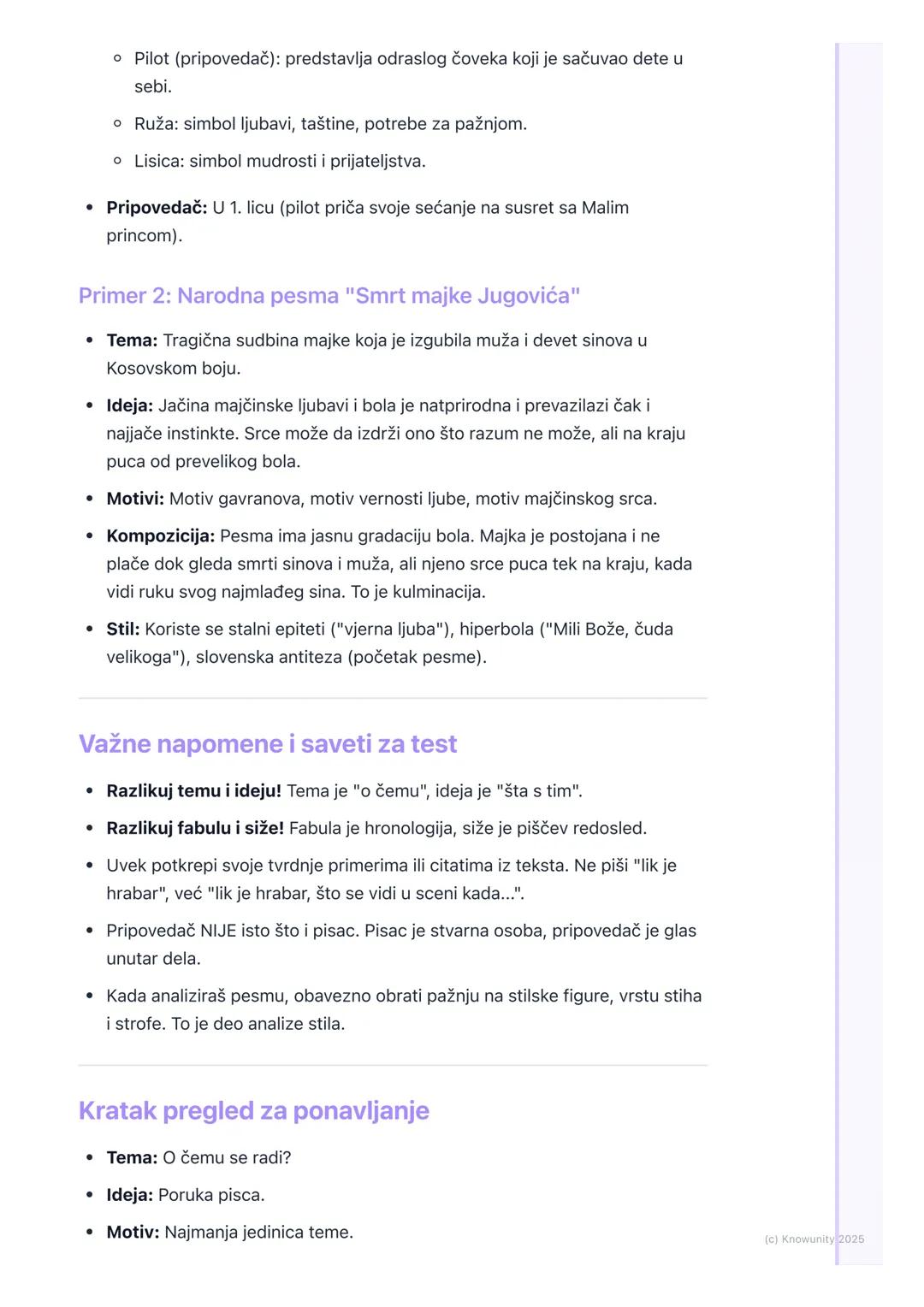 # Teorija književnosti

Uvod u analizu književnog dela

Analiza književnog dela nije samo prepričavanje radnje. To je proces
razumevanja kak