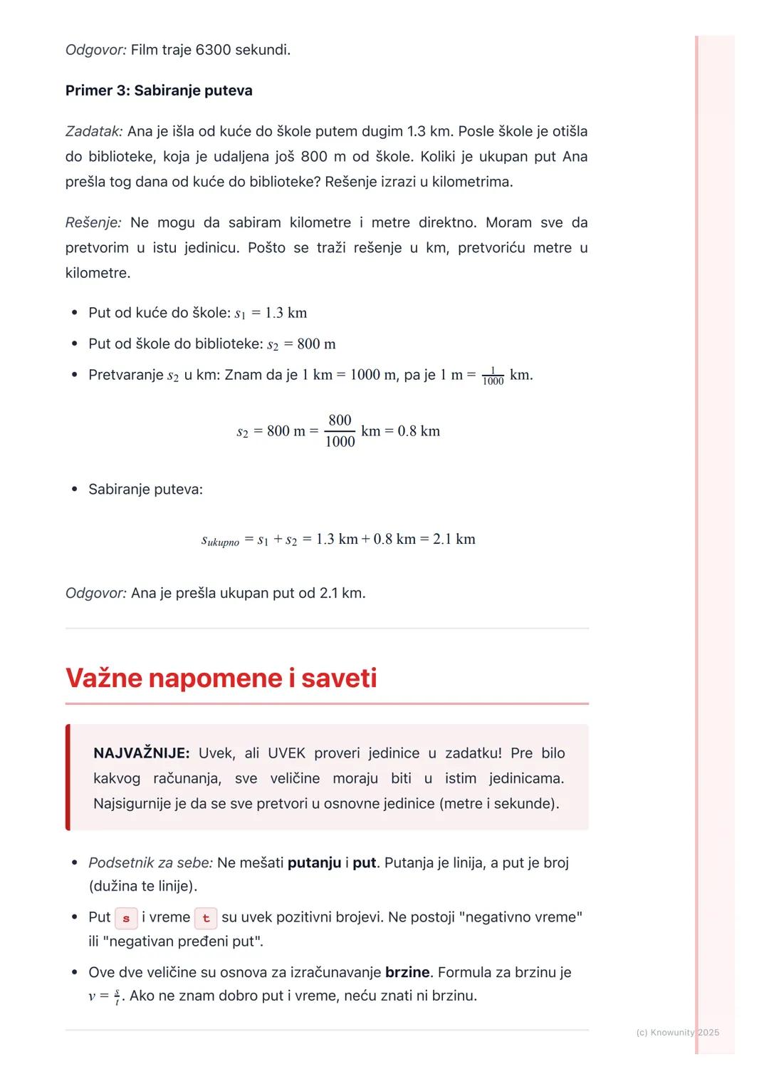 # Put i vreme

## Uvod u put i vreme

Da bismo opisali bilo koje kretanje, moramo da znamo dve osnovne stvari:
koliko daleko se nešto pomeri