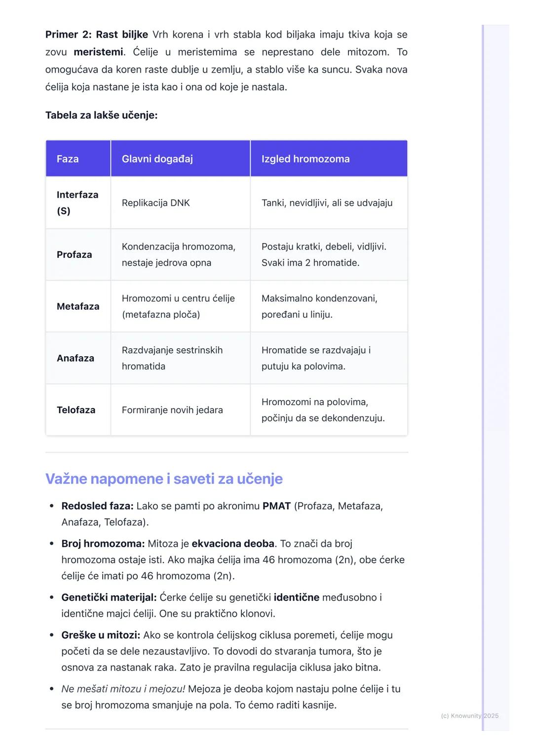 # Ćelijski ciklus i mitoza

Uvod u ćelijski ciklus

Ćelijski ciklus je životni put jedne ćelije, od njenog nastanka deobom majke
ćelije do t