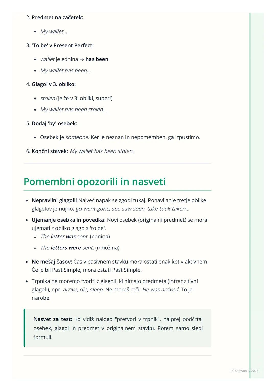# Trpnik (Passive Voice)

Uvod v trpnik (Passive voice)

Trpnik ali pasiv je glagolska oblika, pri kateri osebek ni vršilec dejanja, ampak
j