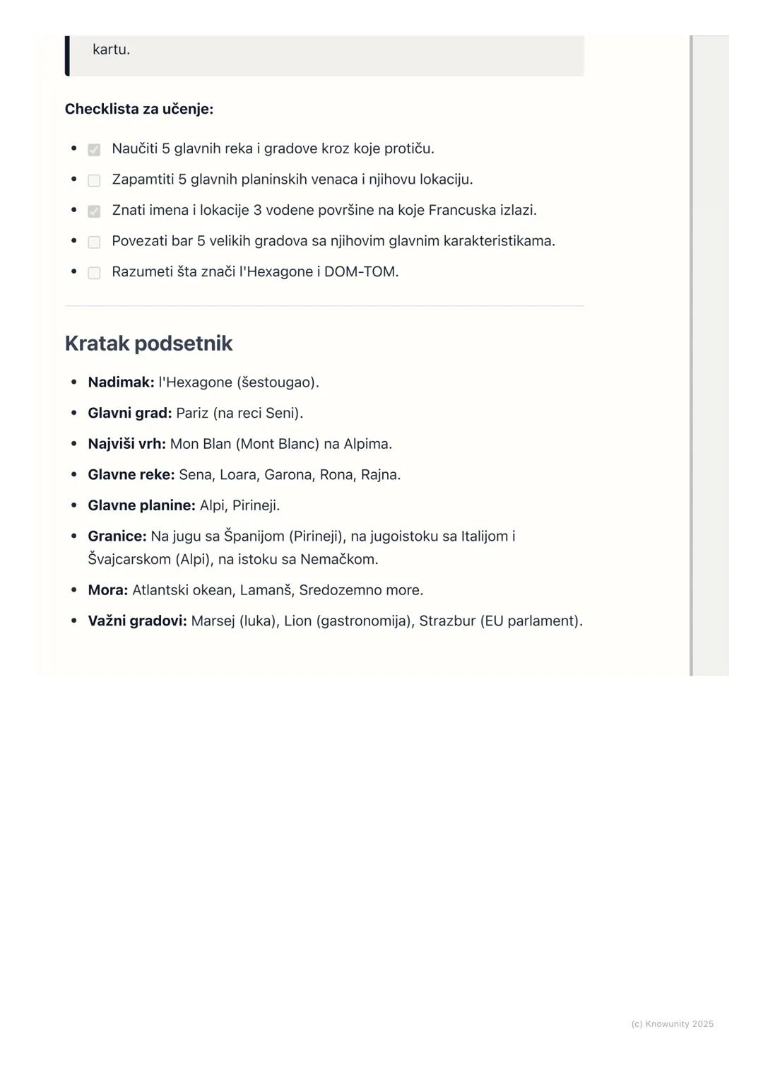 # Geografija Francuske

## Geografija Francuske: Uvod

Francuska se nalazi u Zapadnoj Evropi i zbog svog specifičnog oblika često se
naziva 