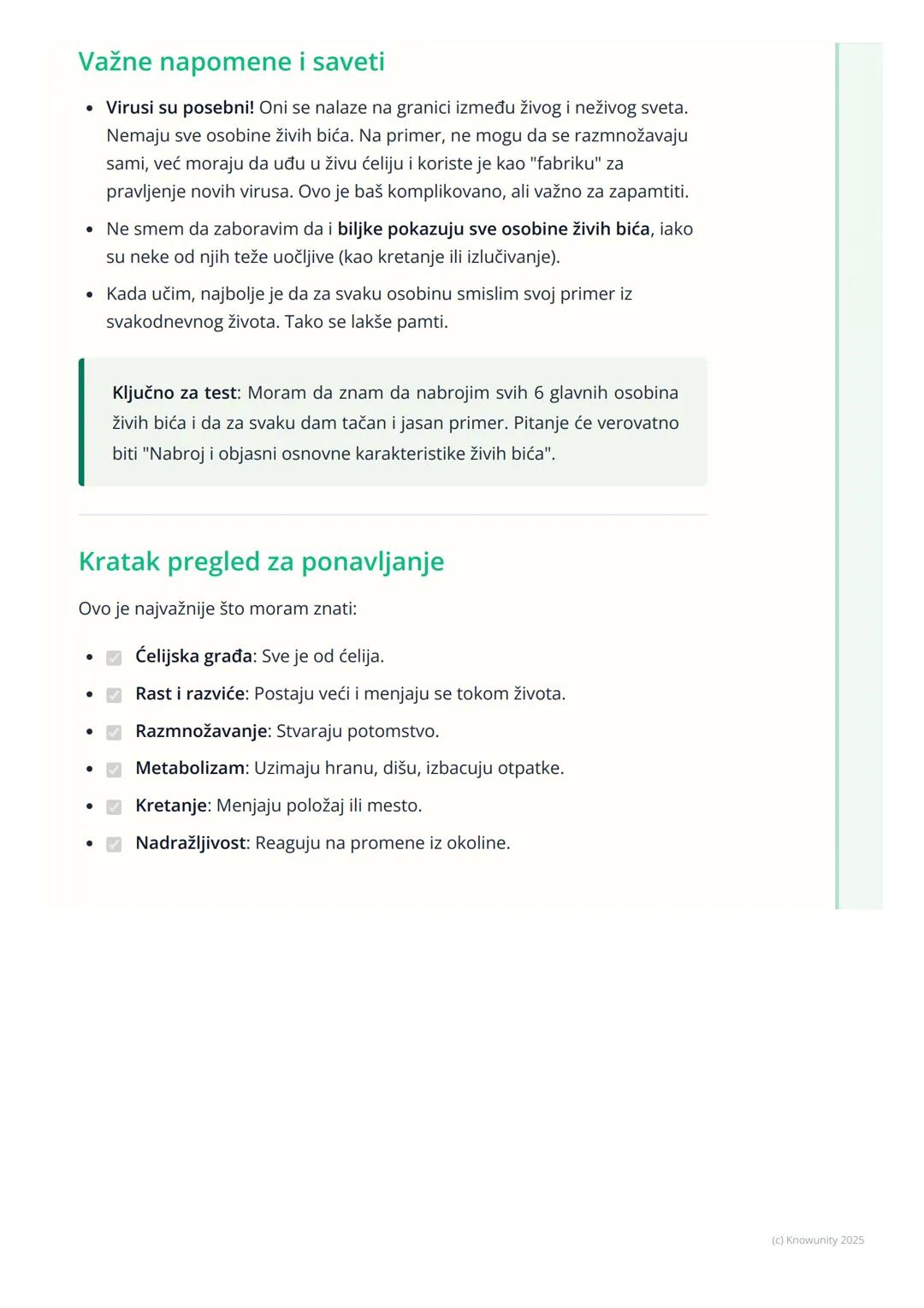 # Osnovne Karakteristike Živih
Bića

Uvod u osnovne karakteristike živih bića

Sva živa bića na Zemlji, od najmanje bakterije do najvećeg pl