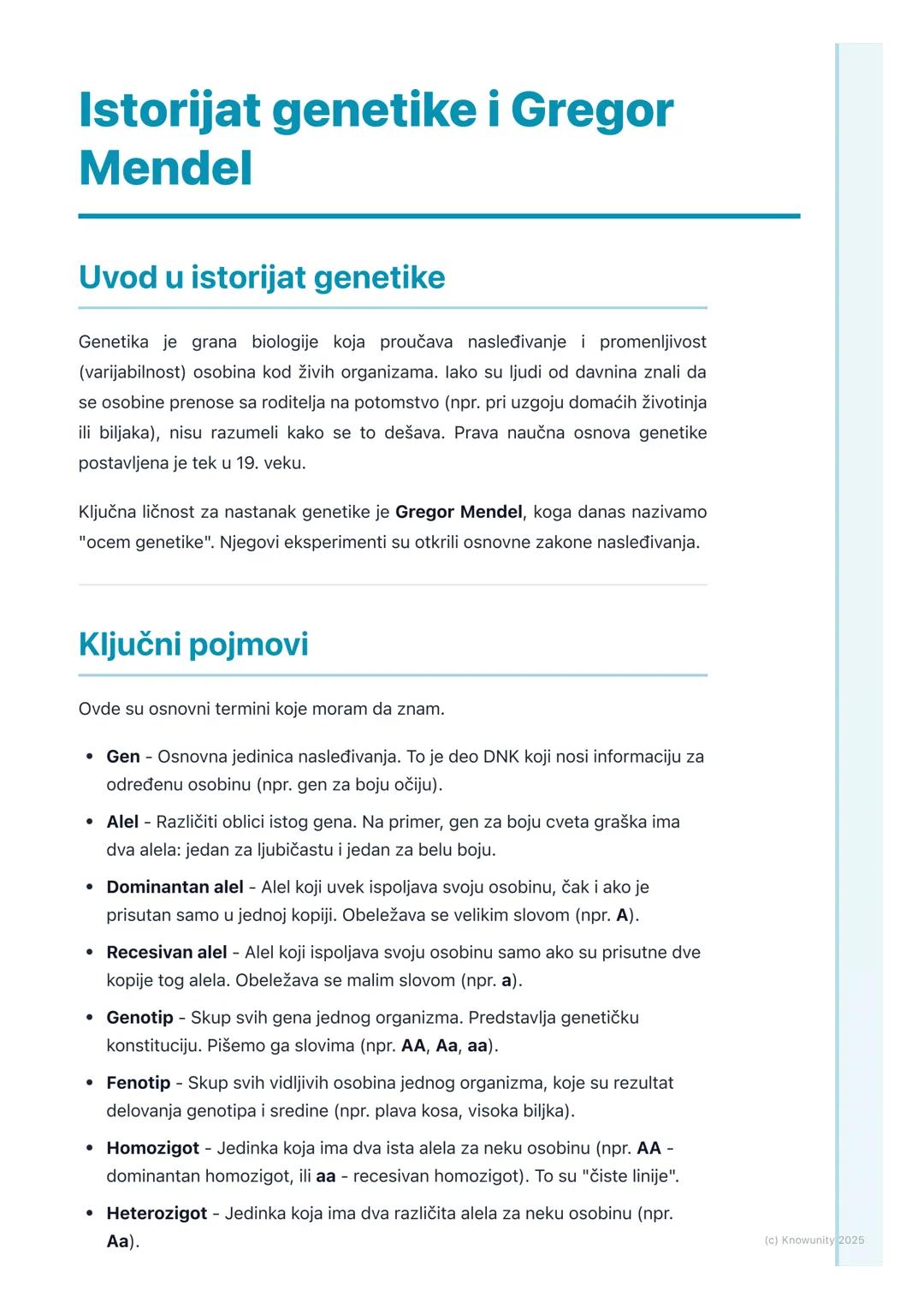 Istorijat genetike i Gregor Mendel