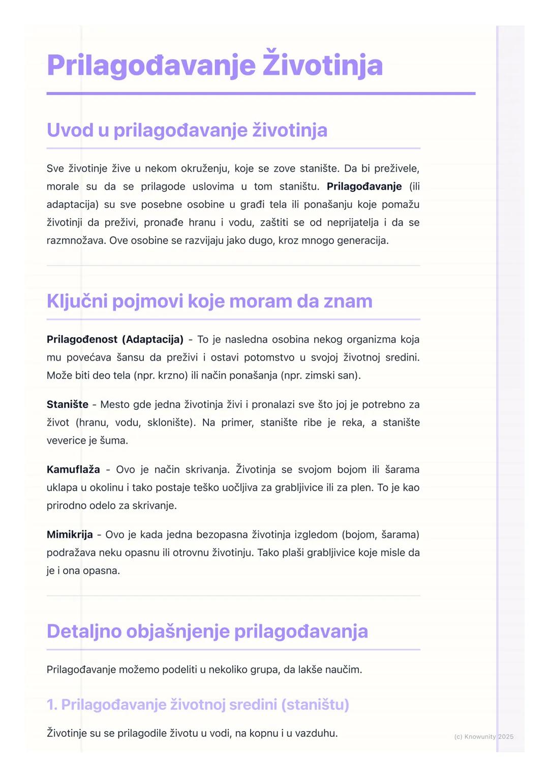 Prilagođavanje Životinja