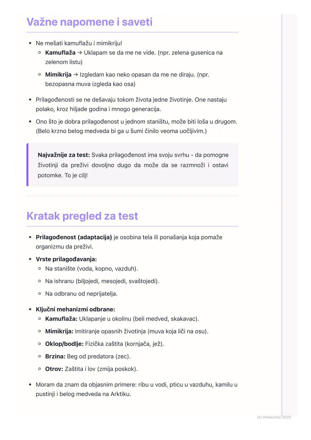 # Prilagođavanje Životinja

Uvod u prilagođavanje životinja

Sve životinje žive u nekom okruženju, koje se zove stanište. Da bi preživele,
m