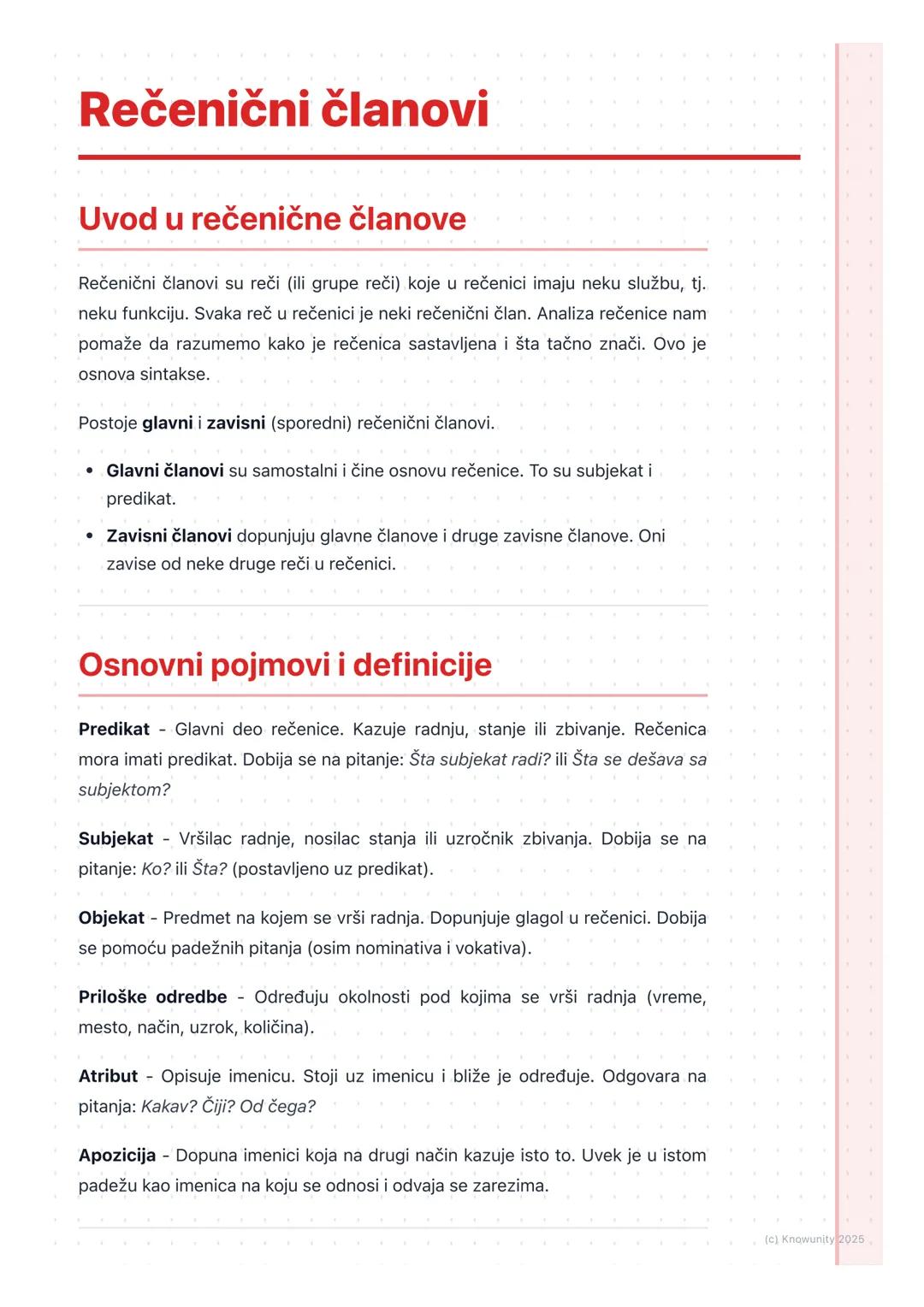 Rečenični članovi