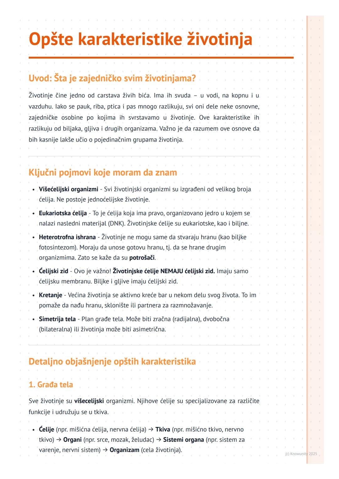 Opšte karakteristike životinja