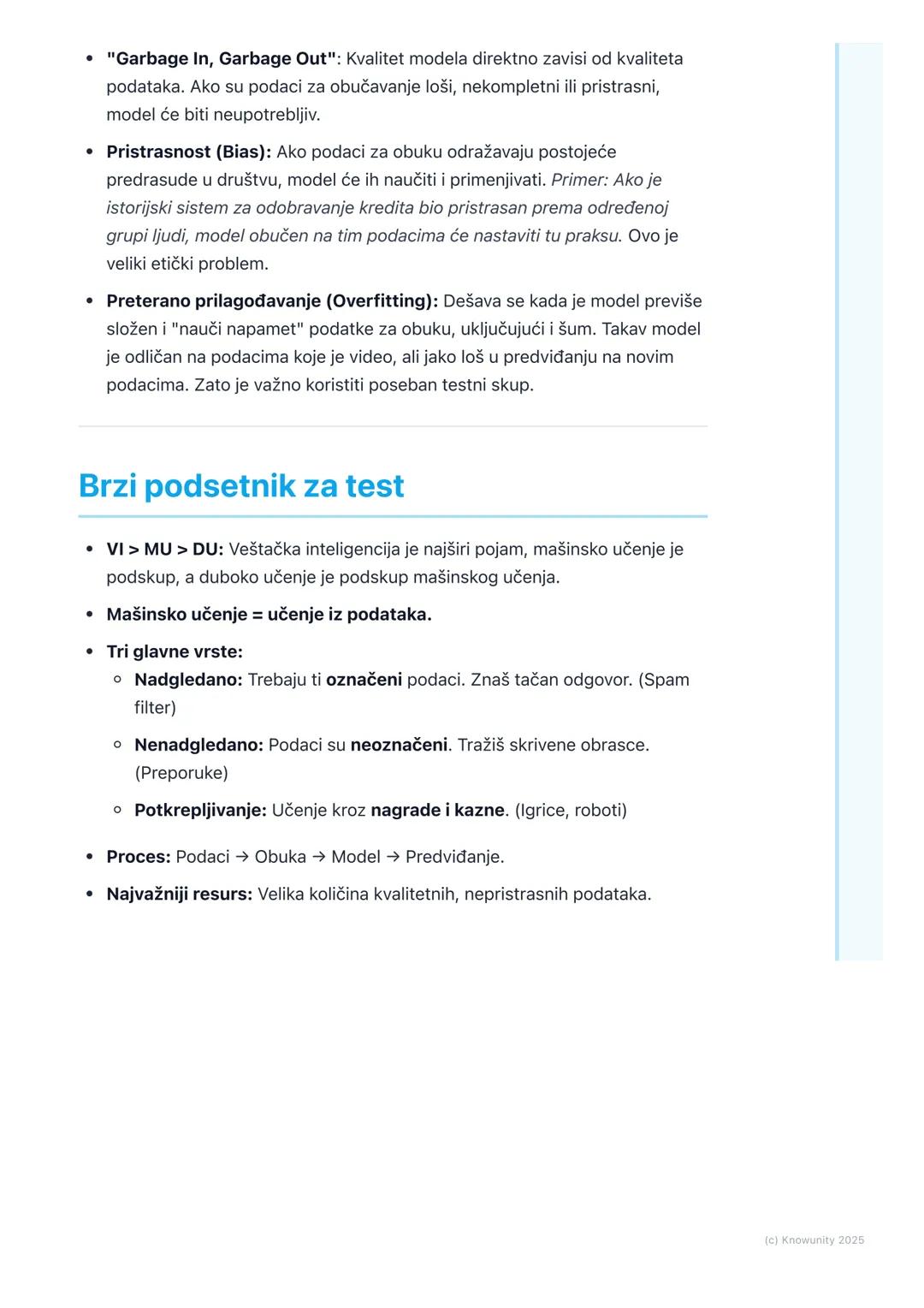 # Veštačka inteligencija i
mašinsko učenje

Uvod u veštačku inteligenciju (VI)

Veštačka inteligencija je široka oblast računarstva koja se 