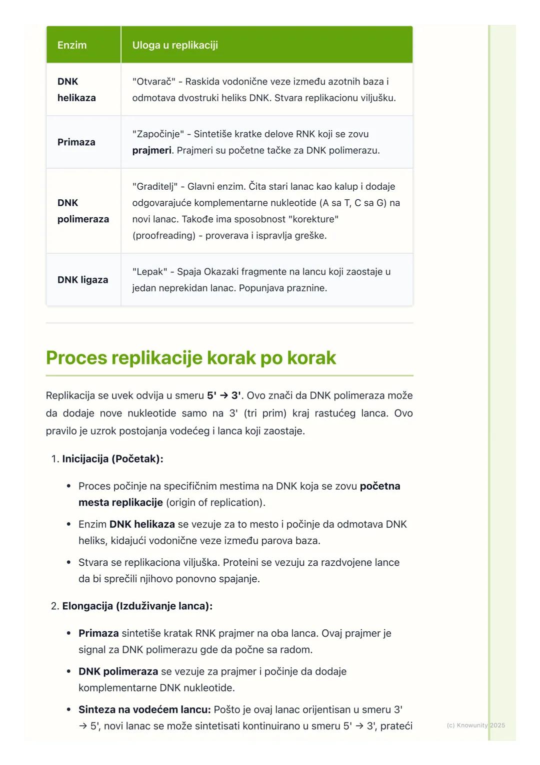 # Replikacija DNK

Uvod u replikaciju DNK

Replikacija je proces udvajanja (kopiranja) molekula DNK. Ovo je jedan od
najvažnijih procesa u ć