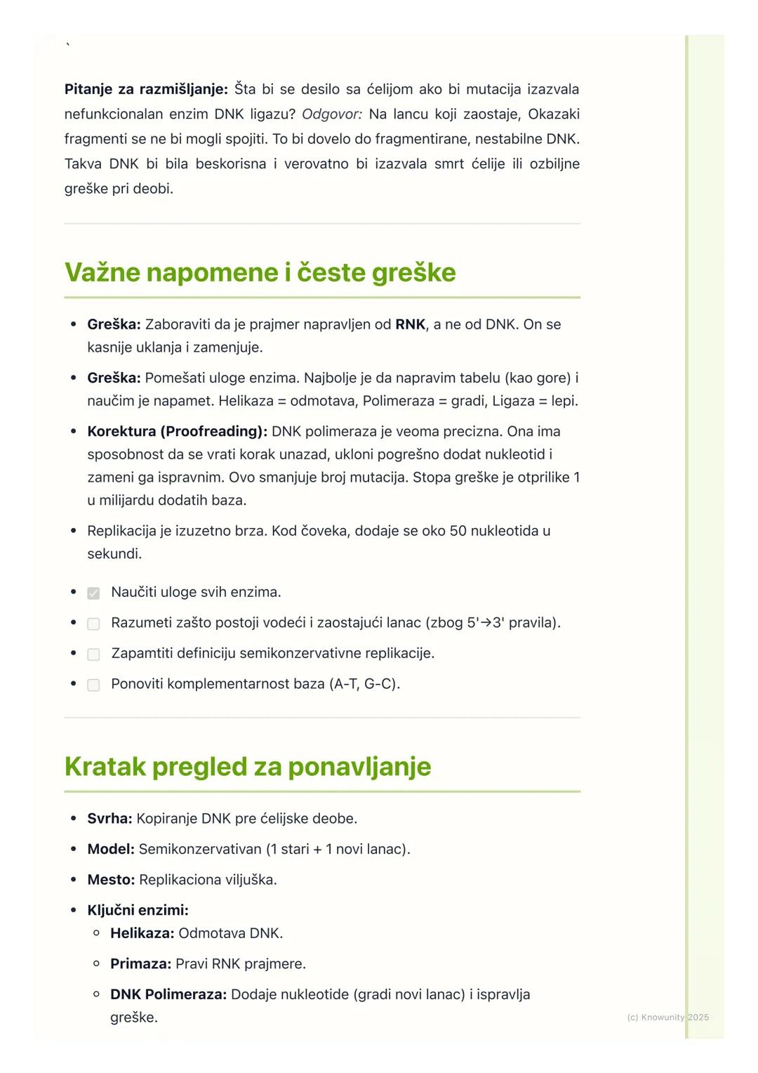 # Replikacija DNK

Uvod u replikaciju DNK

Replikacija je proces udvajanja (kopiranja) molekula DNK. Ovo je jedan od
najvažnijih procesa u ć