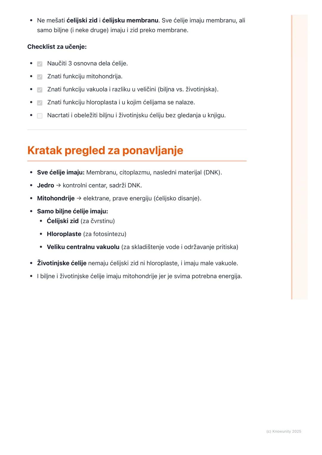 # Građa ćelije

## Uvod u građu ćelije

Sve ćelije, bez obzira da li su biljne ili životinjske, imaju neku osnovnu,
zajedničku građu. One su