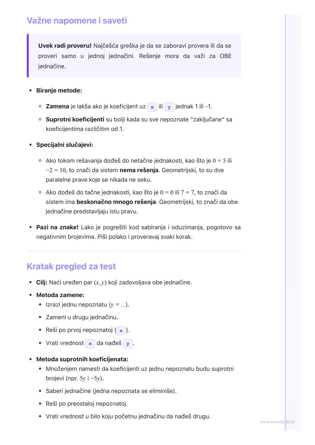 # Sistemi linearnih jednačina sa
dve nepoznate

Uvod u sisteme linearnih jednačina

Sistem od dve linearne jednačine sa dve nepoznate je sku