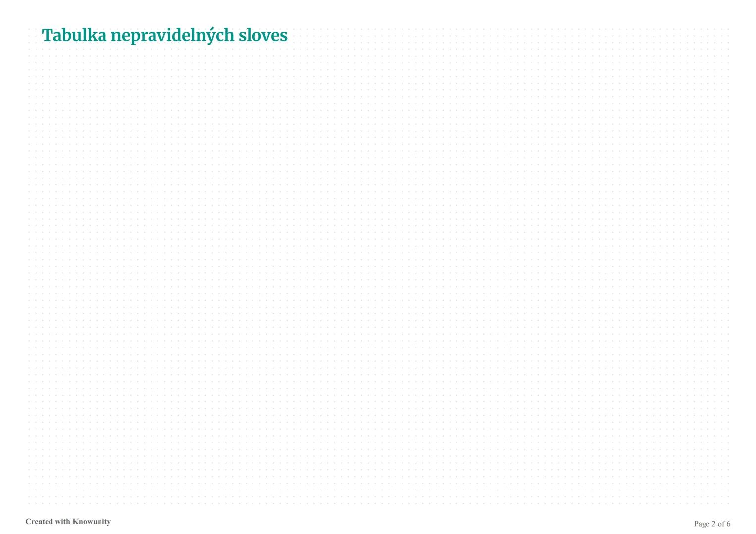 Nepravidelná slovesa v angličtině
Přehled nejdůležitějších nepravidelných sloves v angličtině s jejich tvary a českými překlady.
Nepravideln
