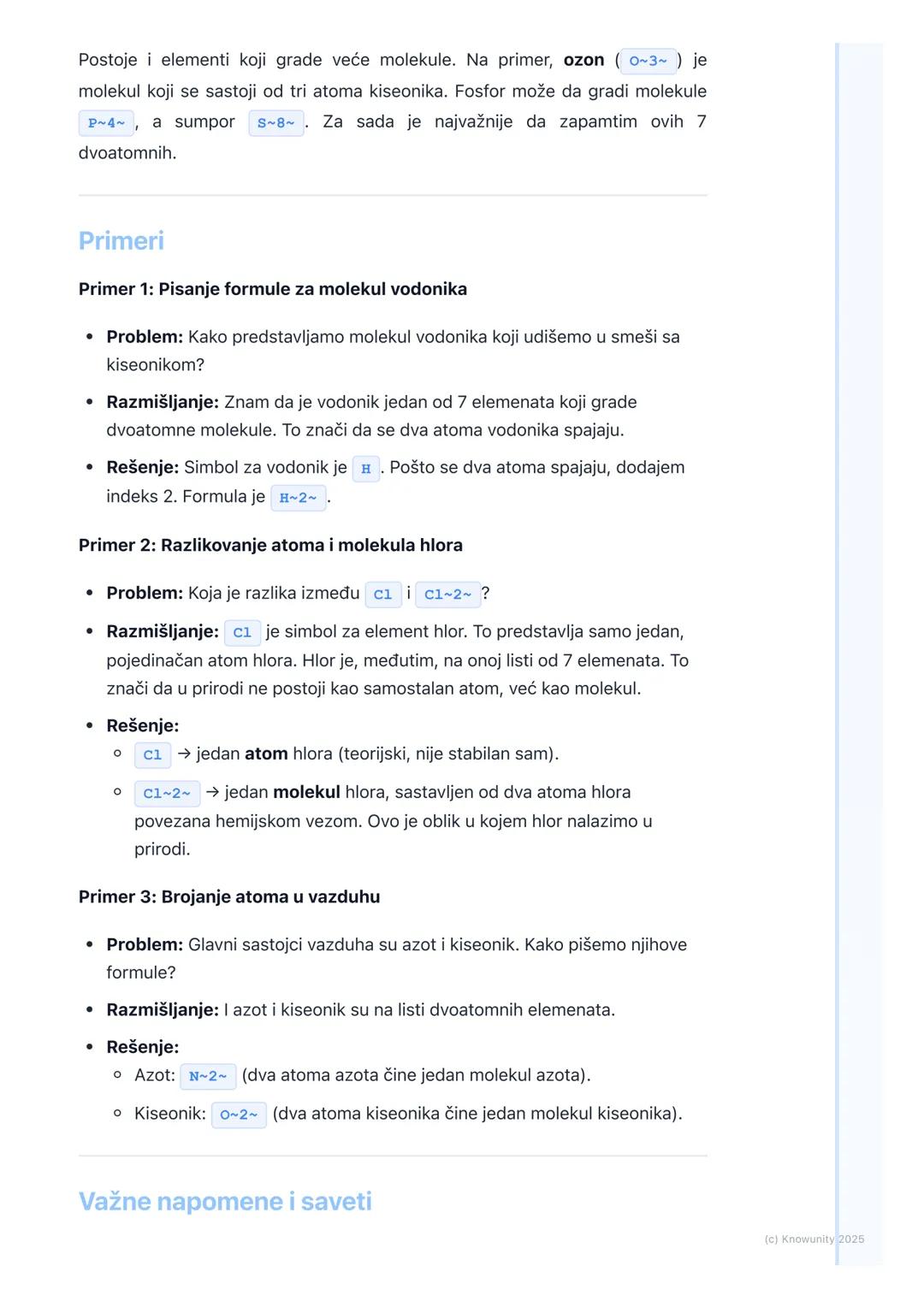 # Elementi koji se javljaju kao
molekuli

Uvod u molekule elemenata

Nisu svi hemijski elementi u prirodi sastavljeni od usamljenih, pojedin