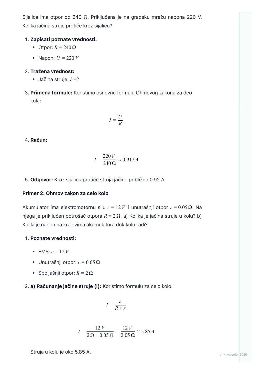 # Električna struja i Ohmov
zakon

Uvod u električnu struju

Električna struja je usmereno kretanje naelektrisanih čestica, najčešće
elektro