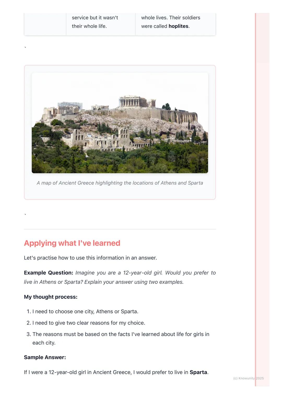 # City-States: Athens and
Sparta

An introduction to the city-states

Ancient Greece wasn't one big country like Ireland is today. It was ma