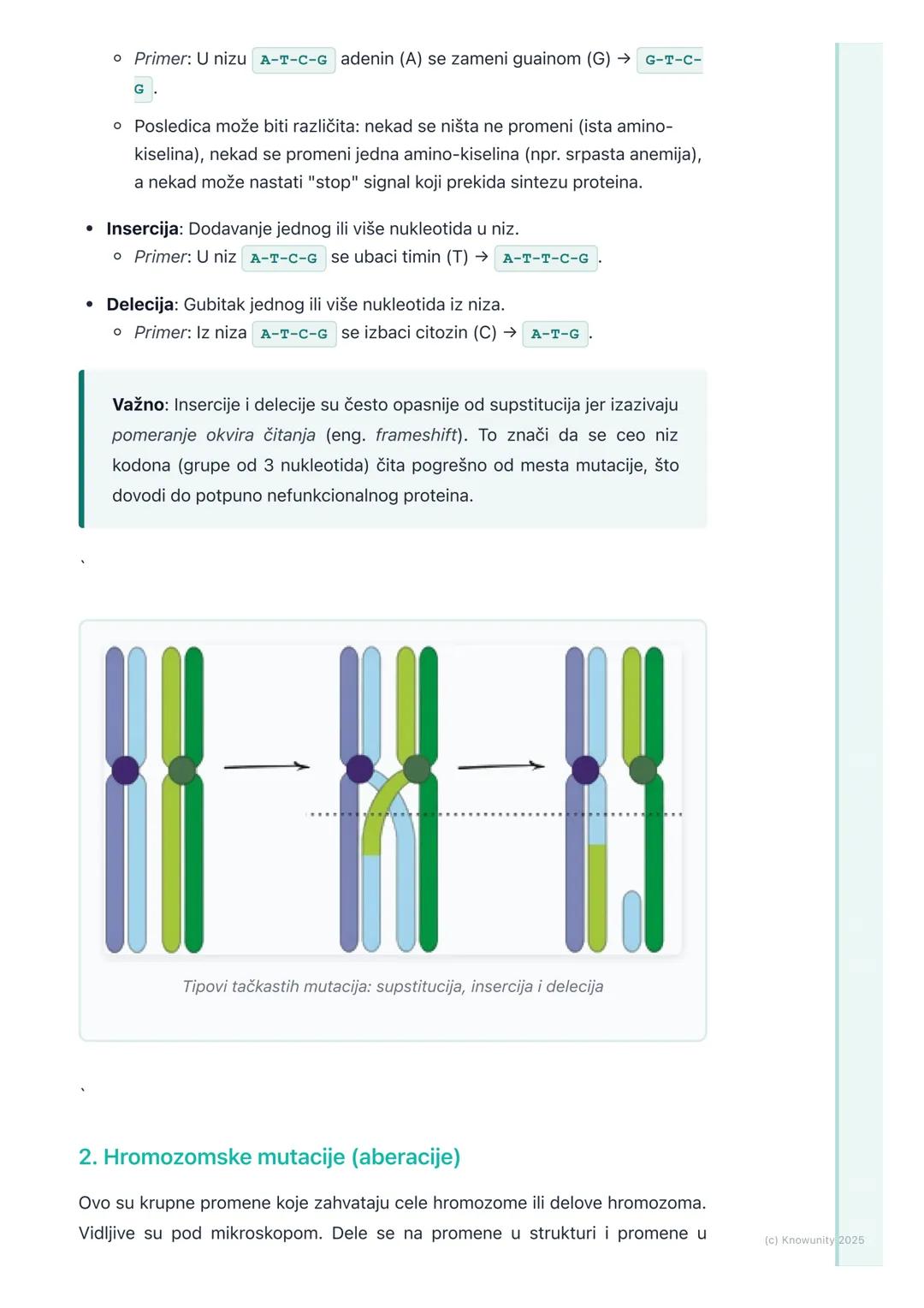 # Mutacije

## Šta su mutacije?

Mutacije su trajne promene u genetičkom materijalu (DNK) ćelije. One mogu
nastati spontano (greške pri kopi