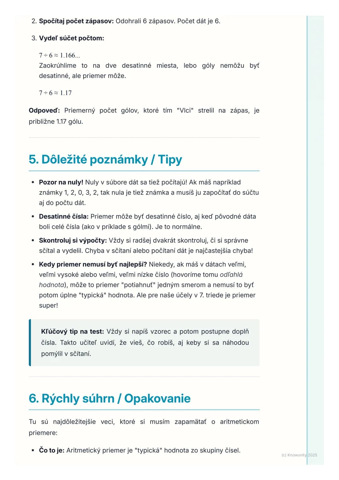 # Aritmetický priemer

1. Prehl'ad aritmetického priemeru

Aritmetický priemer je super vec, ktorú používame, keď chceme zistiť
„typickú" al