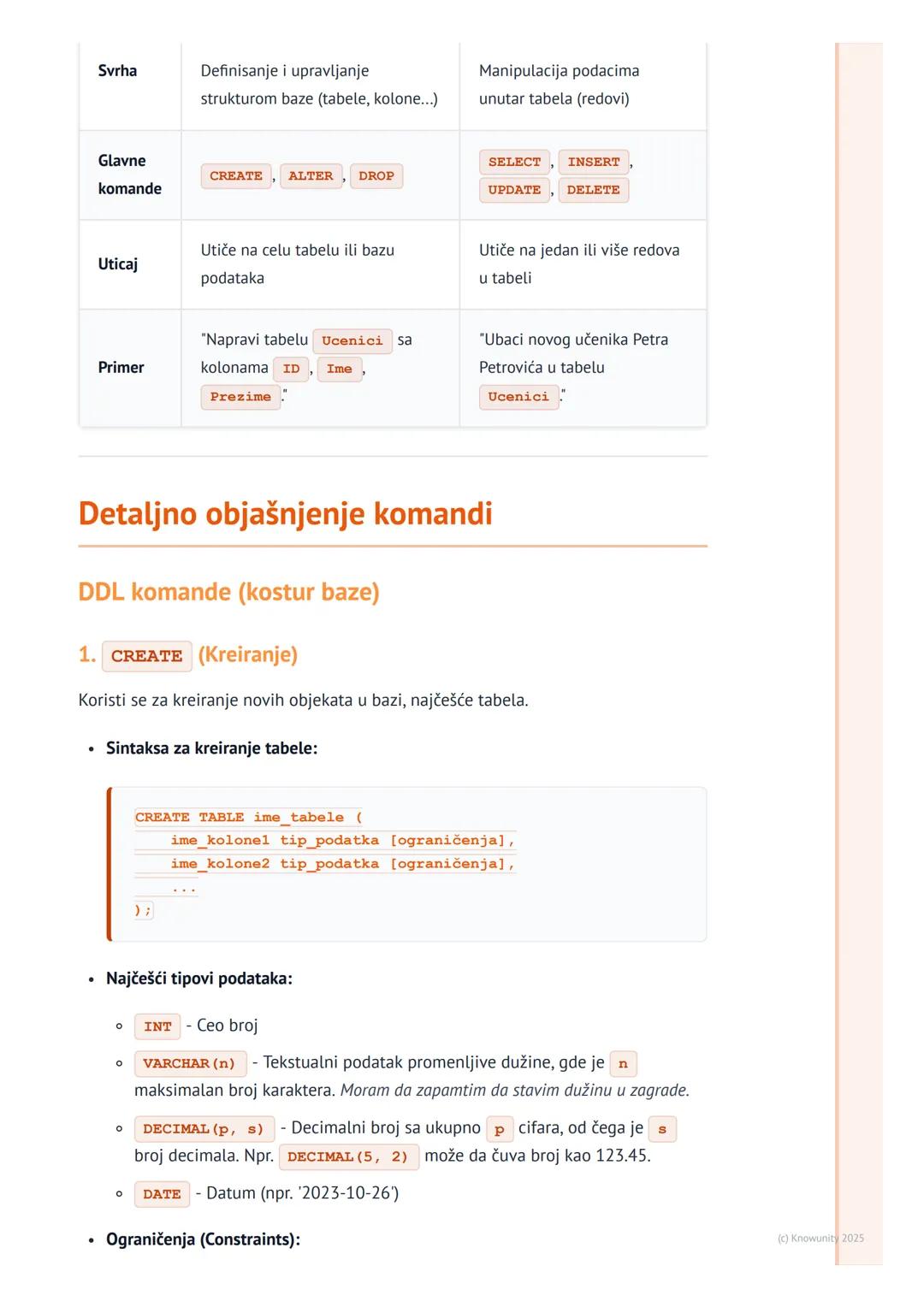 # SQL jezik (DDL i DML)

Uvod u SQL jezik

SQL (Structured Query Language) je standardni jezik za rad sa relacionim bazama
podataka. Koristi