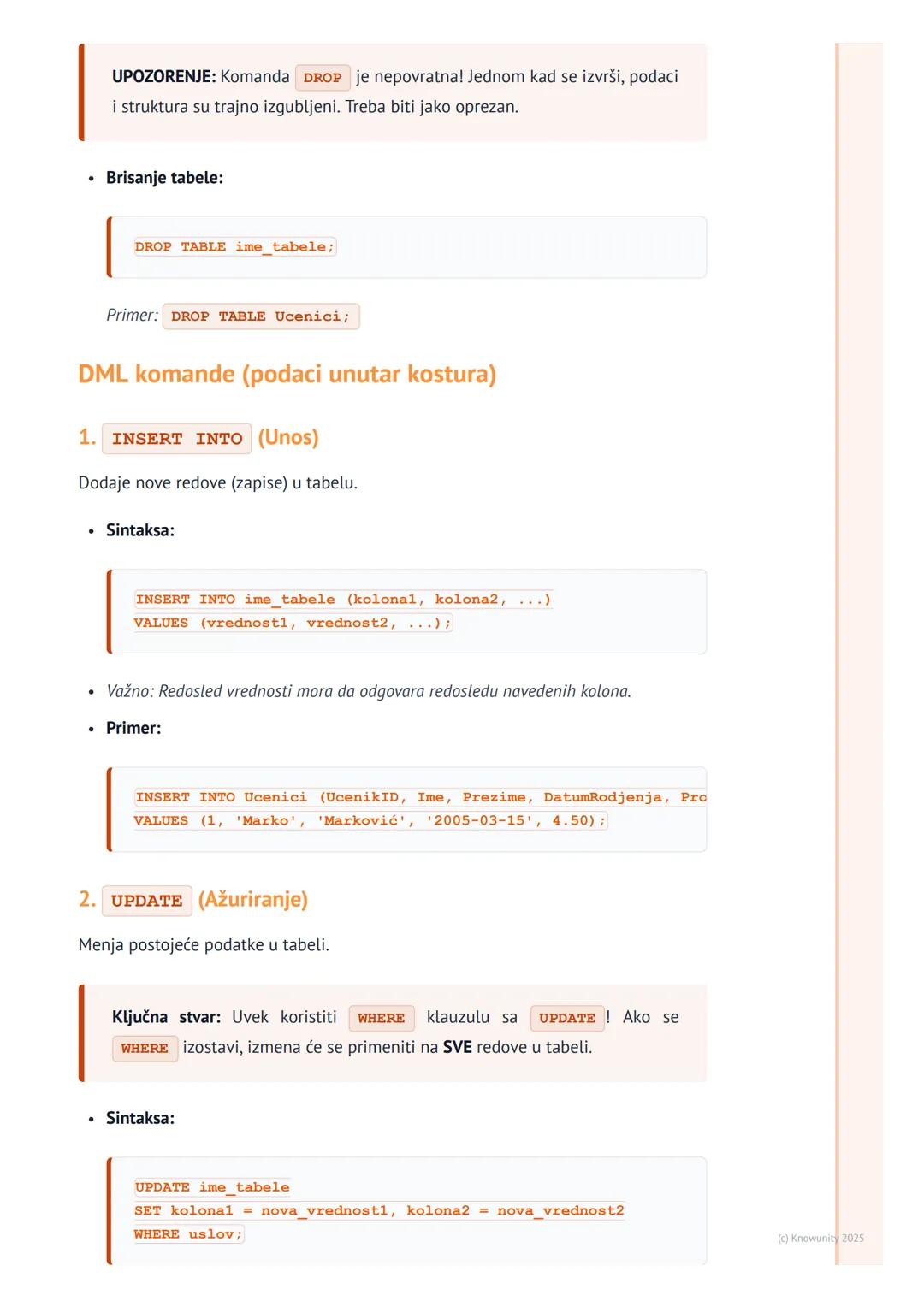 # SQL jezik (DDL i DML)

Uvod u SQL jezik

SQL (Structured Query Language) je standardni jezik za rad sa relacionim bazama
podataka. Koristi