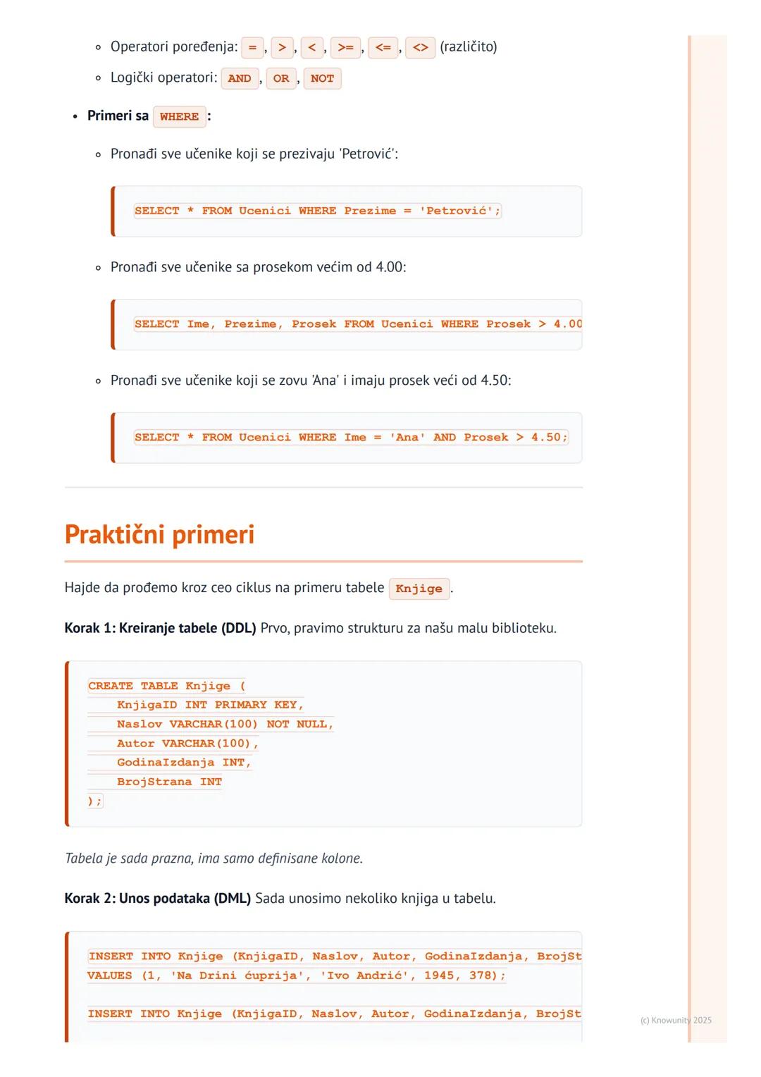 # SQL jezik (DDL i DML)

Uvod u SQL jezik

SQL (Structured Query Language) je standardni jezik za rad sa relacionim bazama
podataka. Koristi