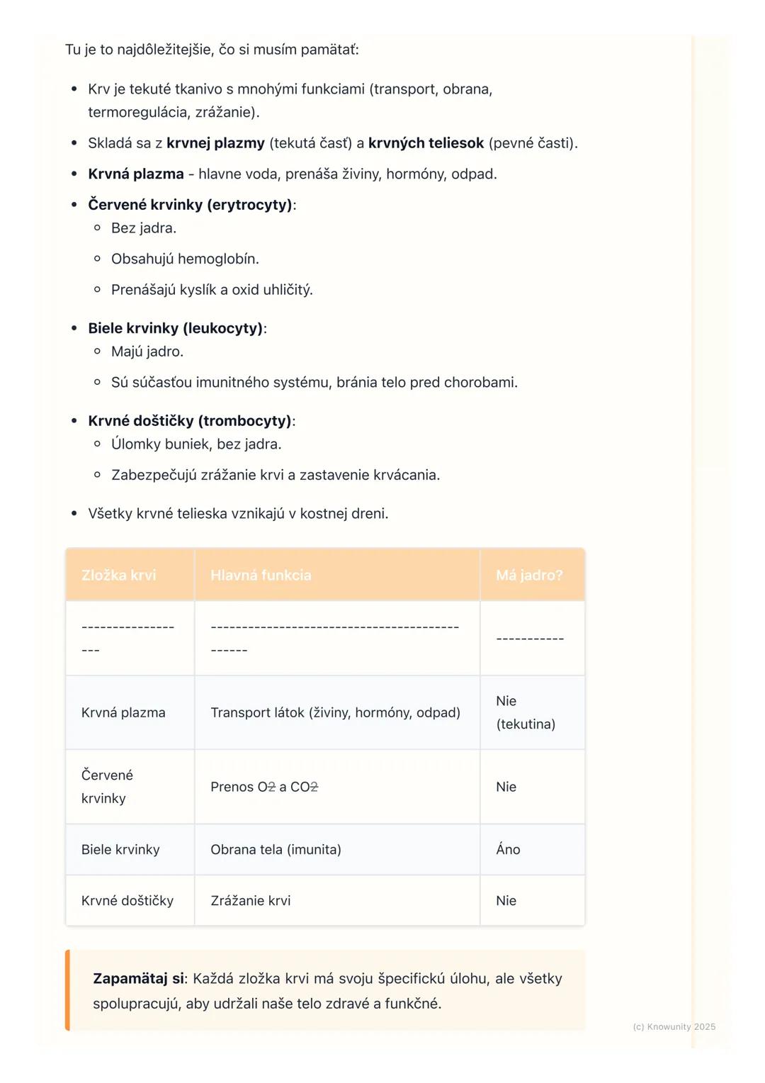 # Krv a jej zložky

1. Úvod do krvi a jej zložiek

Krv je super dôležitá tekutina v našom tele. Je to vlastne taká "diaľnica", ktorá
rozváža