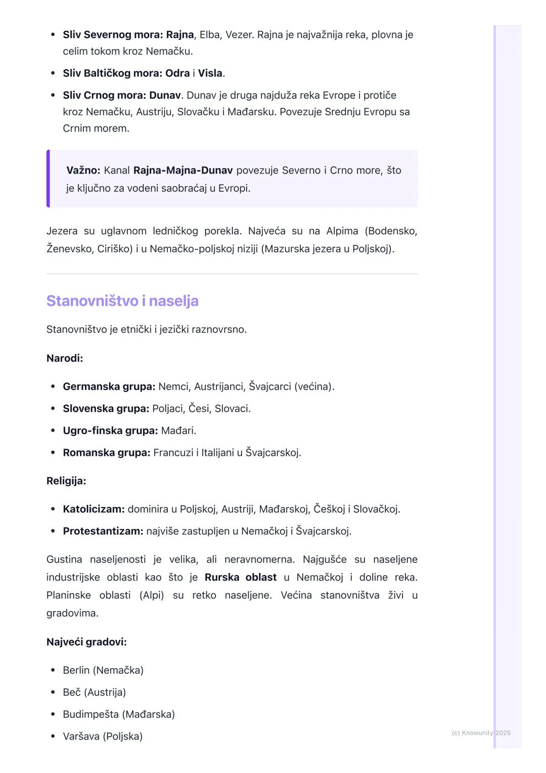 # Srednja Evropa

Uvod i položaj Srednje Evrope

Srednja Evropa se nalazi u centralnom delu našeg kontinenta. Zbog svog
položaja, ona je važ