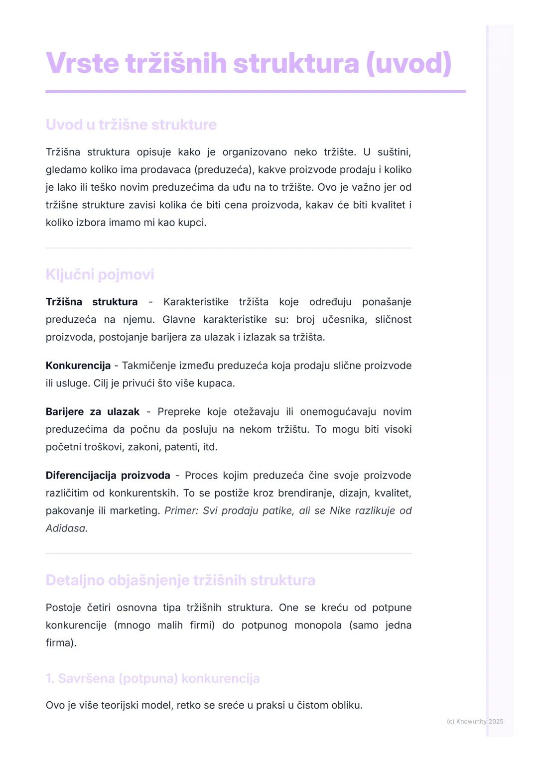 Vrste tržišnih struktura (uvod)