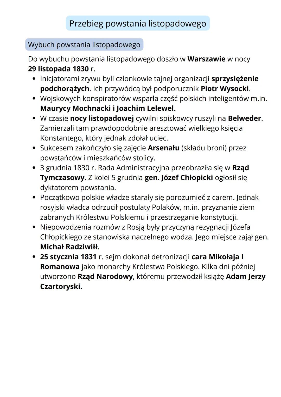 # POWSTANIE

# LISTOPADOWE

Przyczyny wybuchu powstania listopadowego

Przyczyny wybuchu powstania
listopadowego:

*   wzrost nastrojów niep