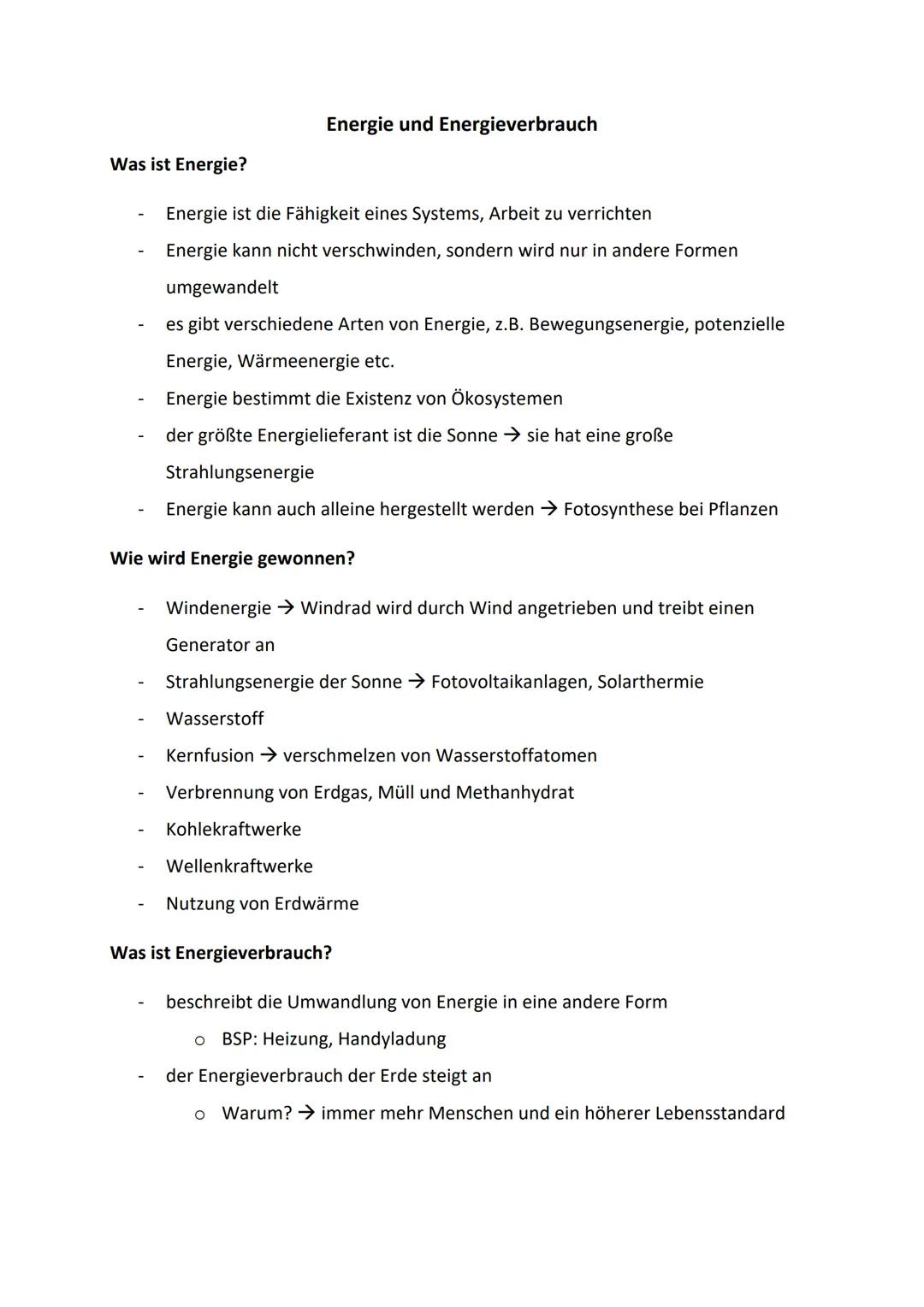 Energie und Energieverbrauch

Was ist Energie?

- Energie ist die Fähigkeit eines Systems, Arbeit zu verrichten
- Energie kann nicht verschw