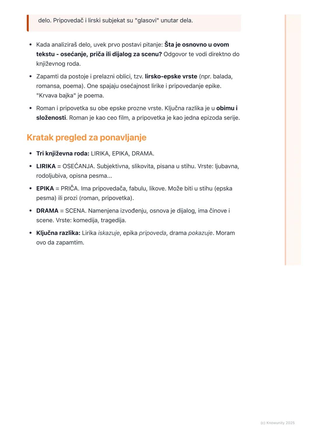 # Književni rodovi i vrste

Uvod u književne rodove

Sva književna dela se prema svojim osobinama dele u tri velike grupe. Te grupe
se zovu 