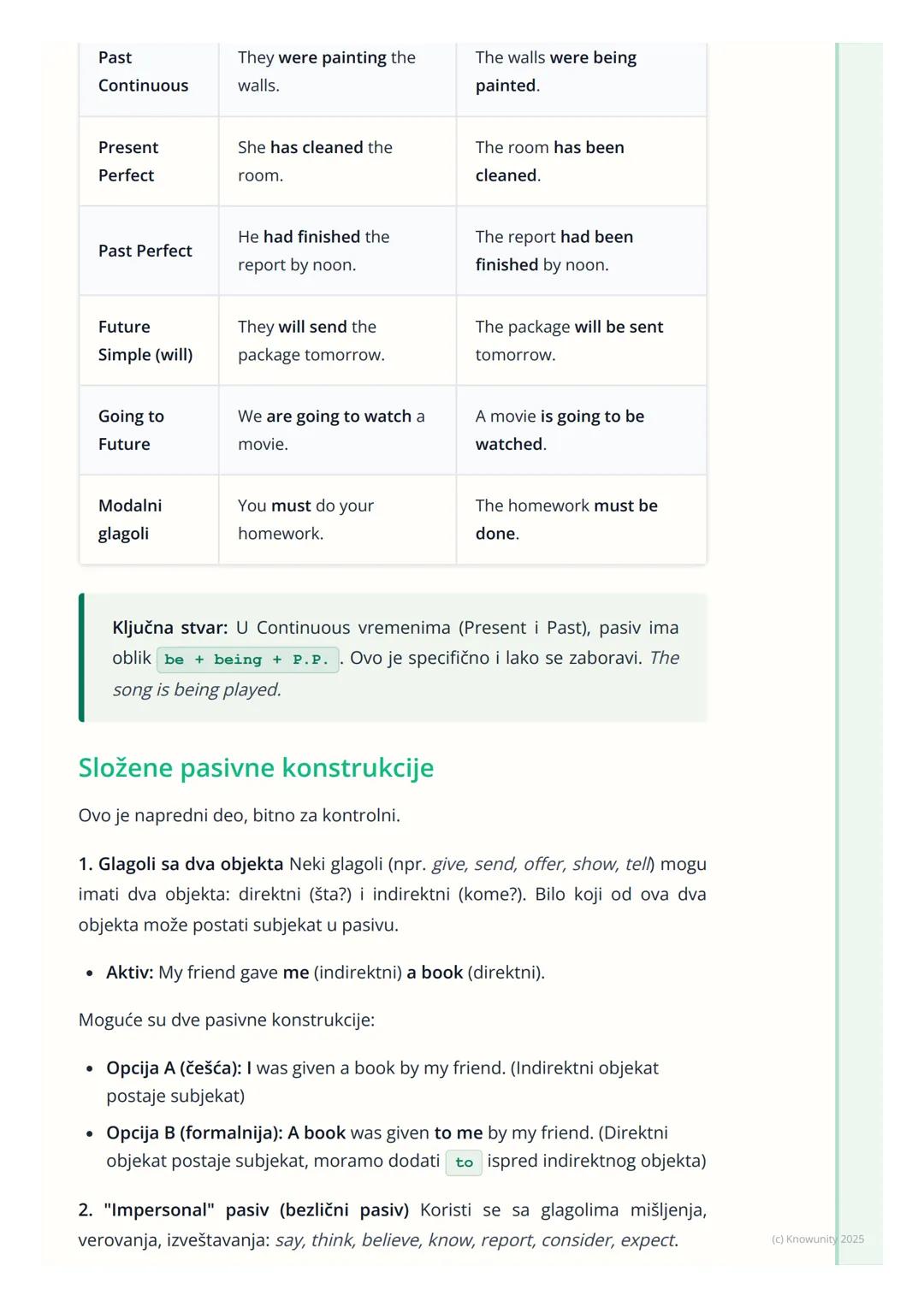 # Pasiv

Šta je pasiv i zašto ga koristimo

Pasiv je glagolsko stanje (voice) gde subjekat rečenice trpi radnju, umesto da
je vrši. Fokus je