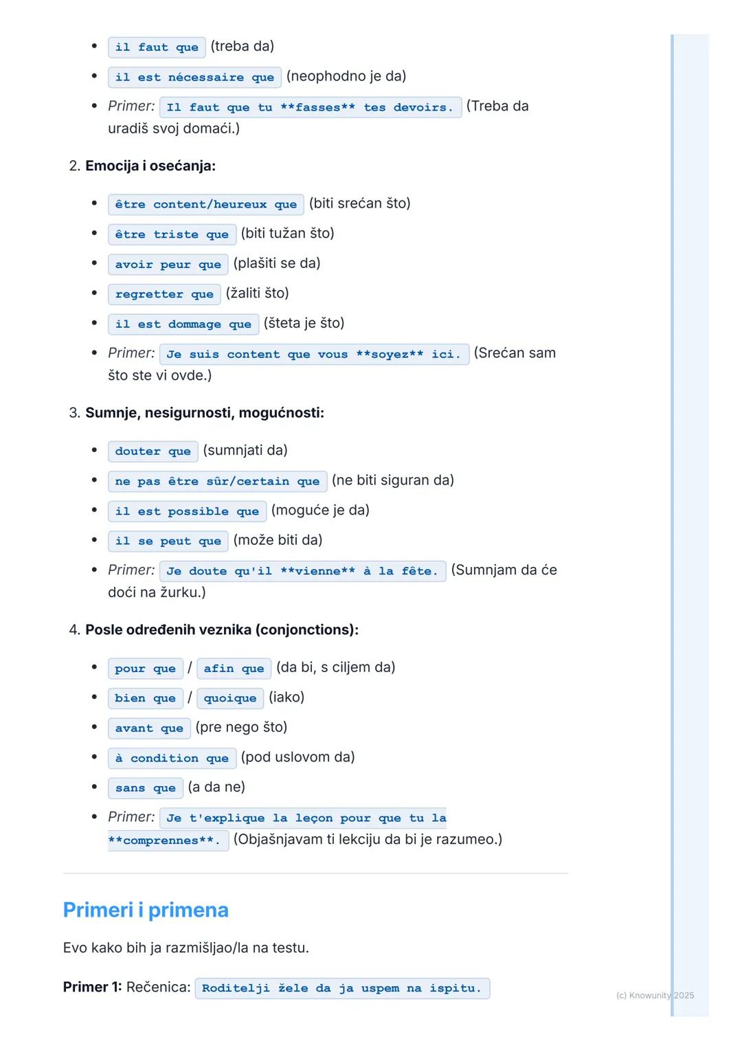 # Subjonktiv (Subjunctive Mood)

Uvod u subjonktiv

Subjonktiv (le subjonctif) nije vreme, već glagolski način. To je ključna
razlika u odno