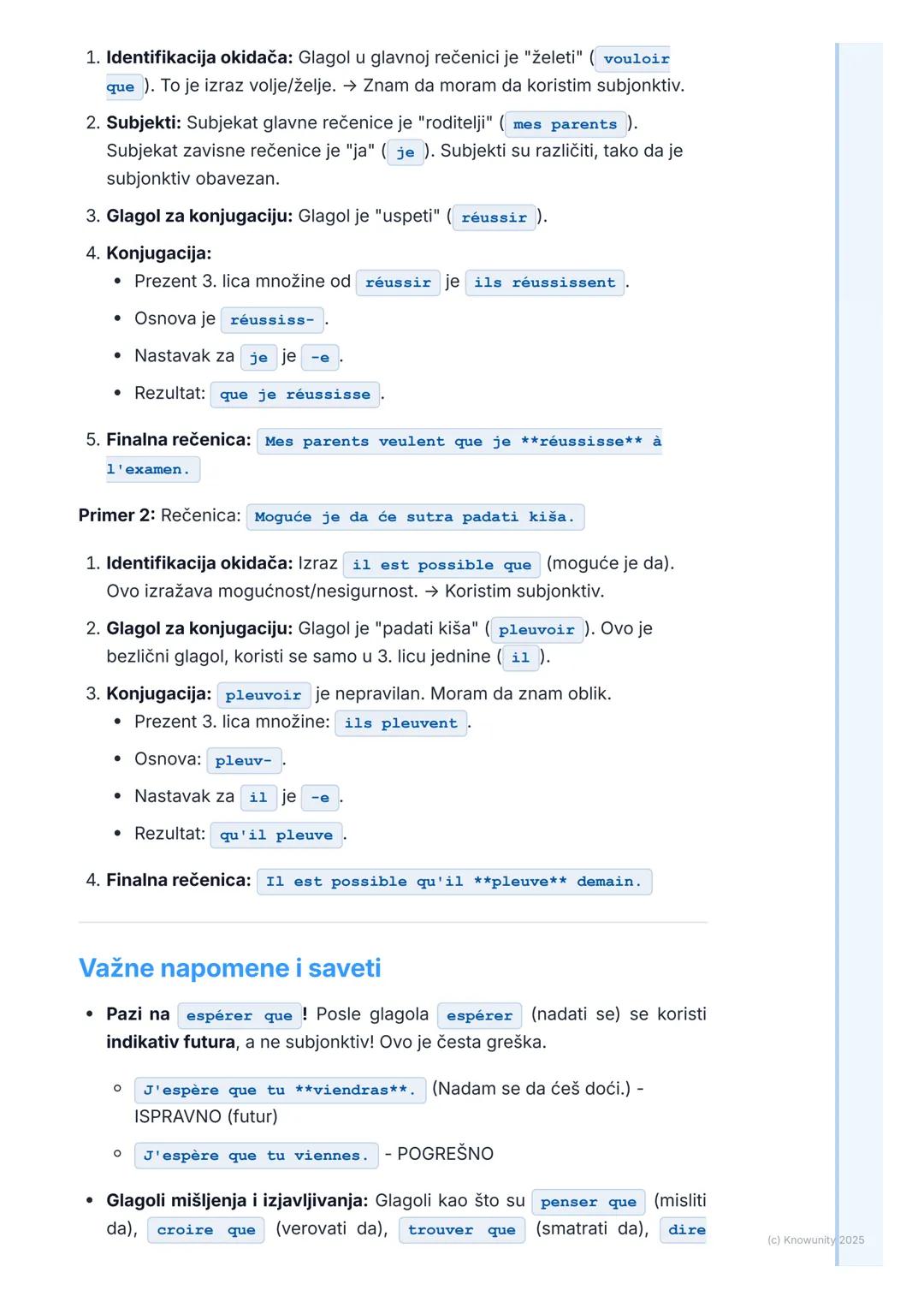 # Subjonktiv (Subjunctive Mood)

Uvod u subjonktiv

Subjonktiv (le subjonctif) nije vreme, već glagolski način. To je ključna
razlika u odno