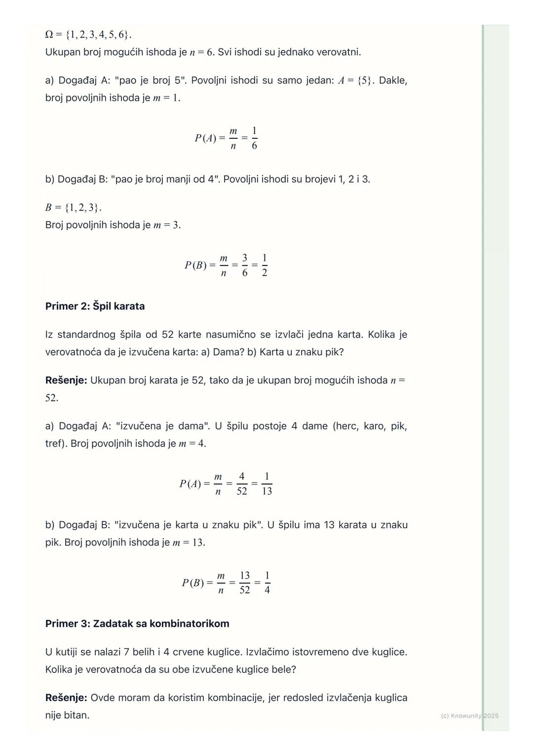 # Klasična definicija
verovatnoće

Klasična definicija verovatnoće

Ovo je osnova cele priče o verovatnoći. Klasična definicija se koristi k