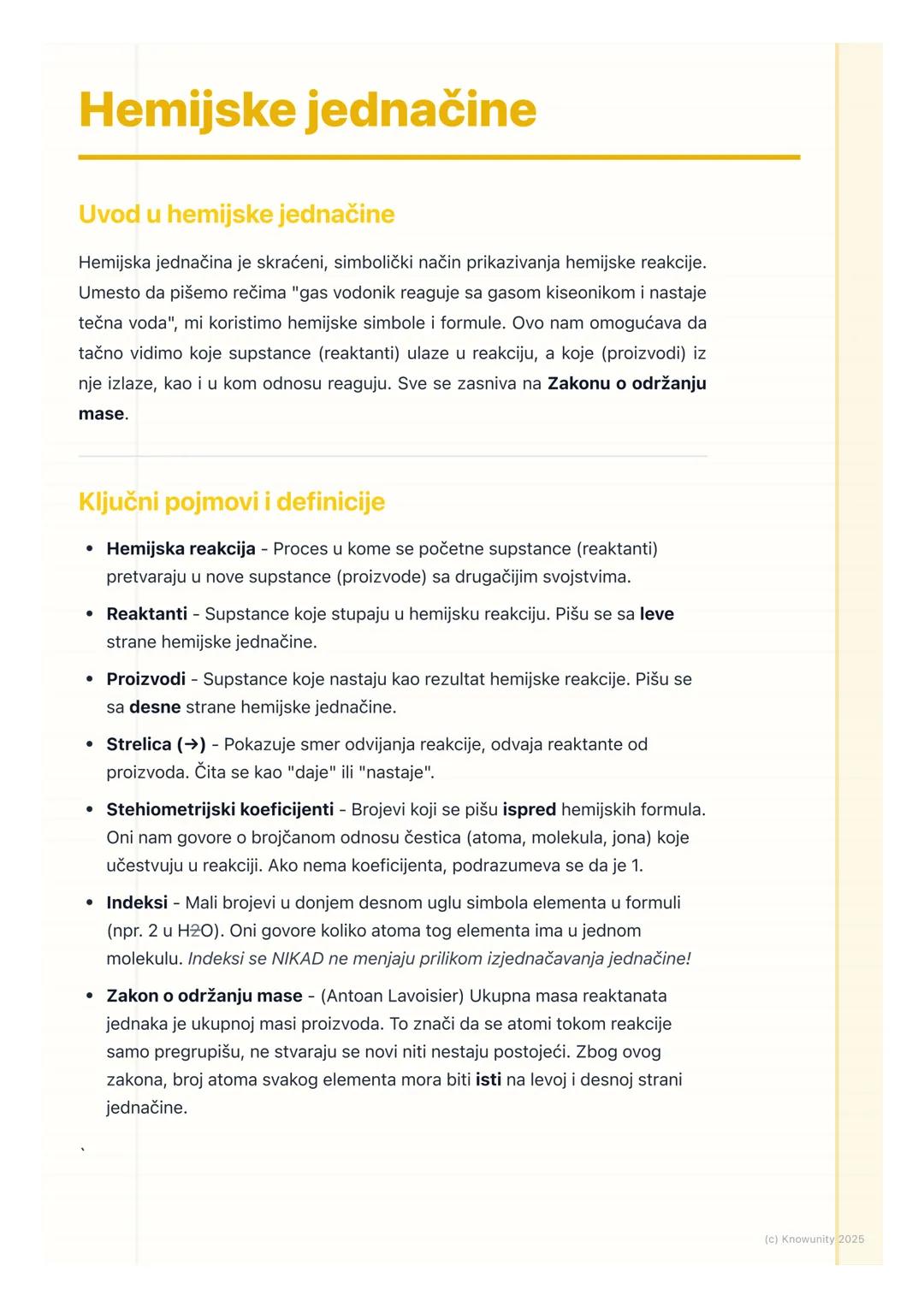 Kako Pisati i Balansirati Hemijske Jednačine