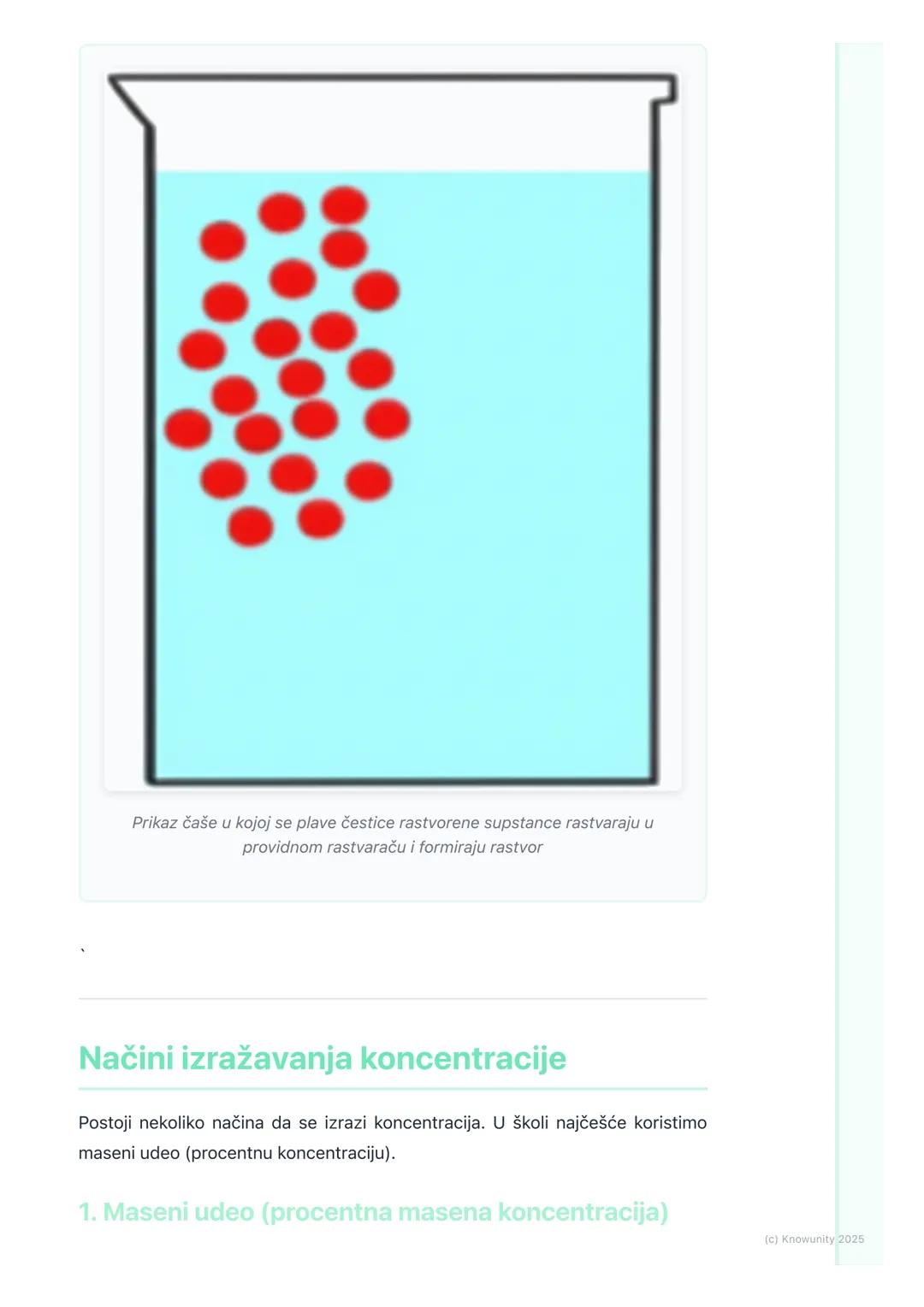 # Koncentracija rastvora

Uvod u koncentraciju rastvora

Koncentracija rastvora nam govori koliko je rastvorene supstance prisutno u
određen