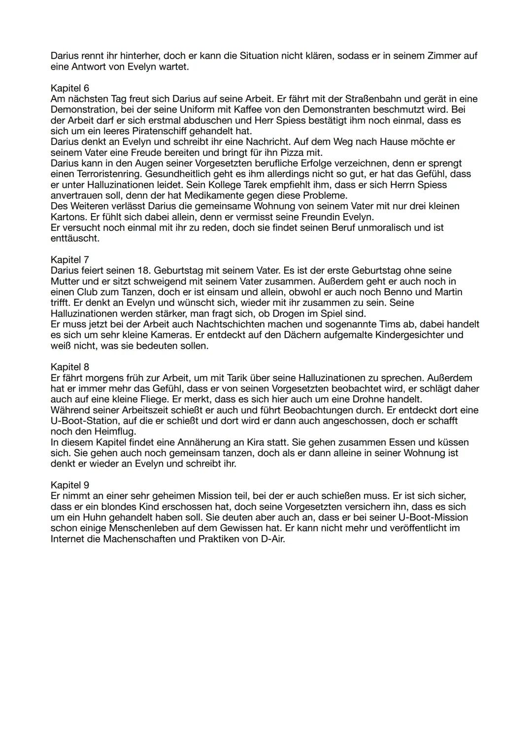 # Inhaltsangabe Der Drohnenpilot

Kapitel 1

Darius spielt mal wieder ganz vertieft das Computerspiel Raid, er ist kurz davor, das Spiel zu
