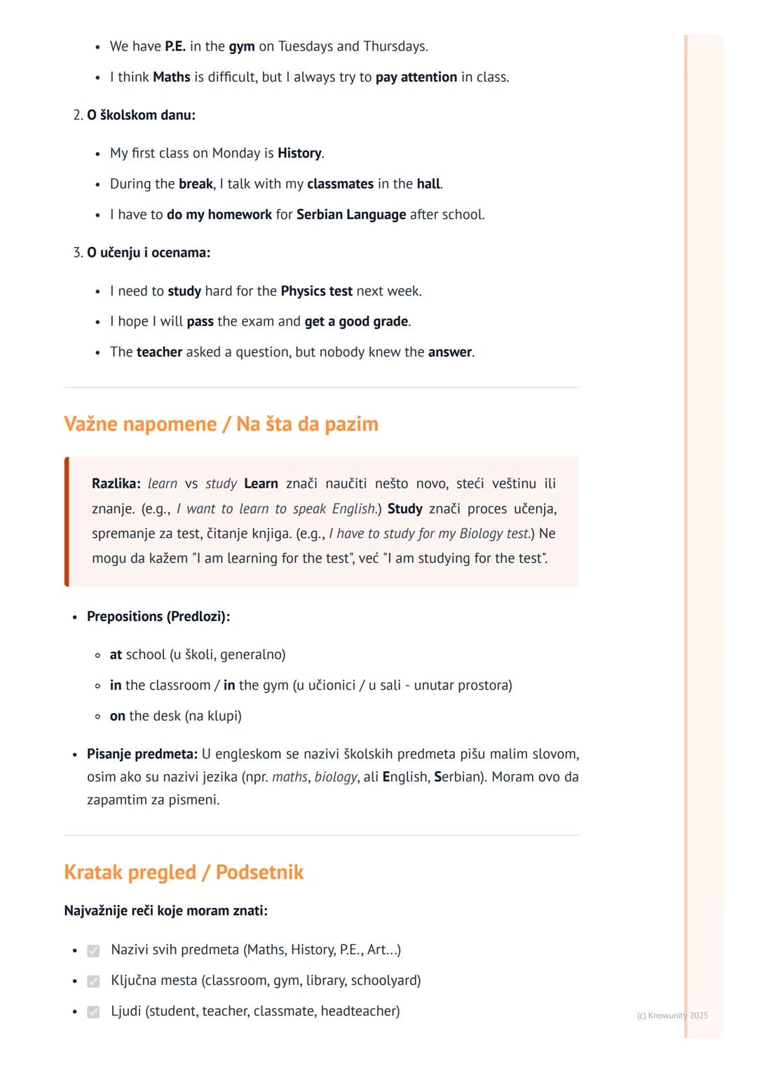 # Škola i učenje (School and
Learning)

Uvod

Ova lekcija se bavi rečima i izrazima koje koristimo kada pričamo o školi. Ovo je
važno da bih