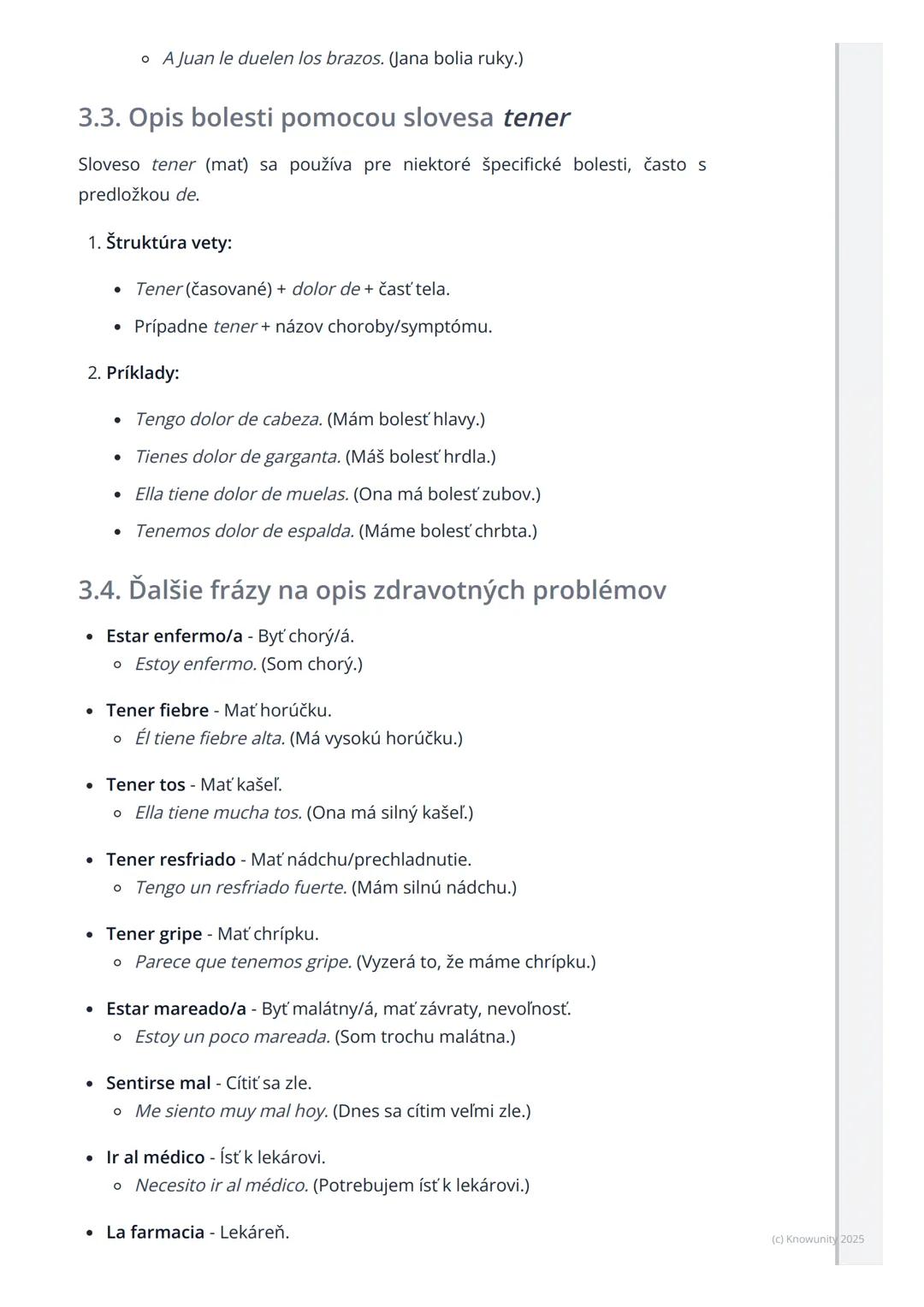 # Časti tela a opis bolesti

1. Prehľad témy: Časti tela a opis bolesti

Táto téma je super dôležitá, lebo sa naučíme, ako pomenovať rôzne č