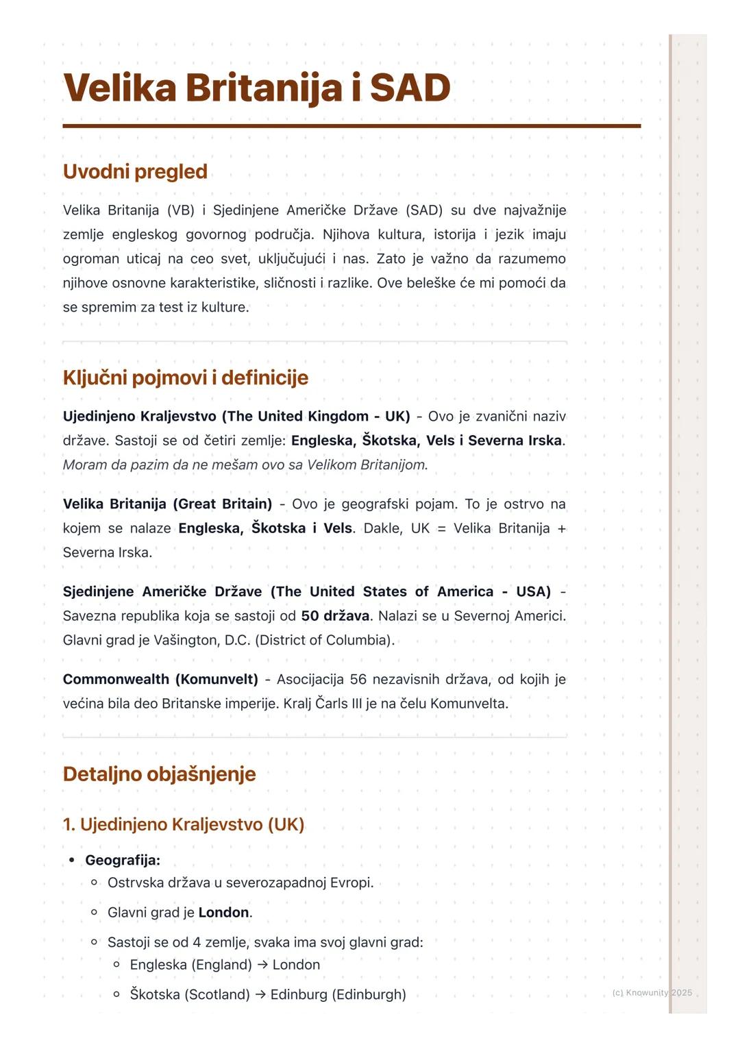 # Velika Britanija i SAD

Uvodni pregled

Velika Britanija (VB) i Sjedinjene Američke Države (SAD) su dve najvažnije
zemlje engleskog govorn