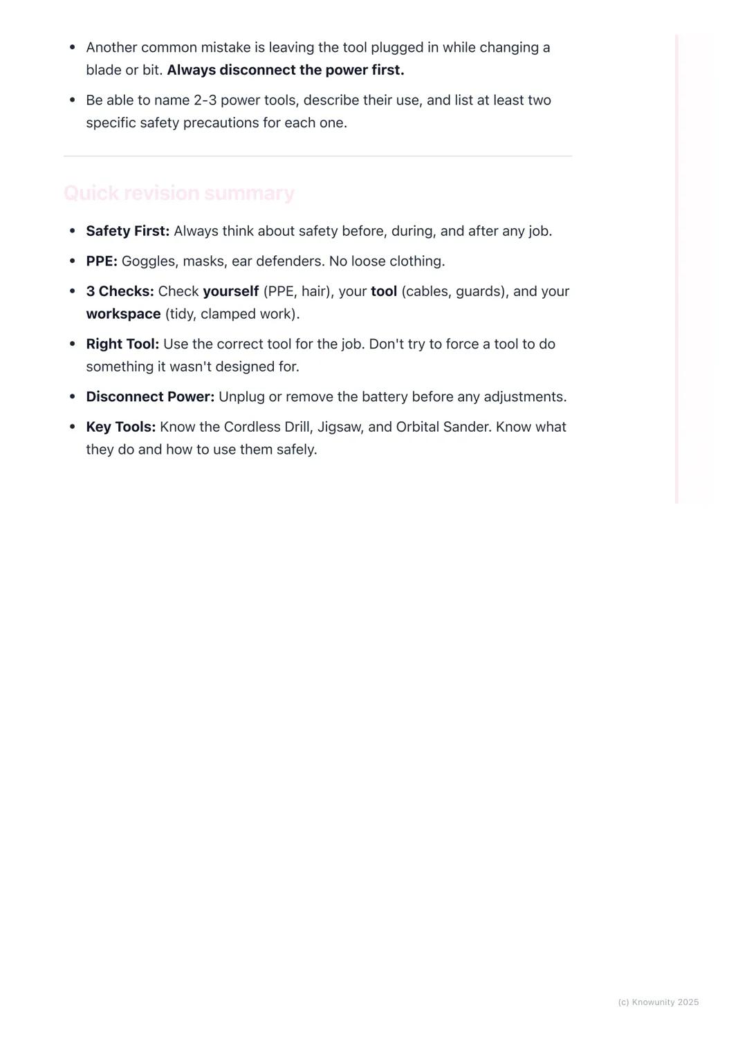 # Basic Power Tools and Safety

An introduction to power tools

Power tools use an external power source, like electricity from a plug, a
ba