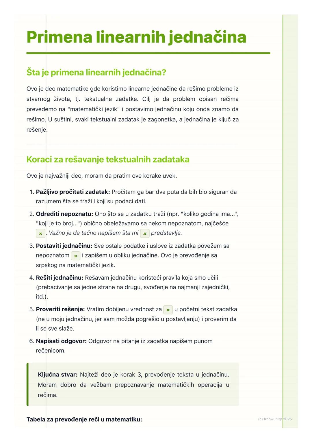 # Primena linearnih jednačina

Šta je primena linearnih jednačina?

Ovo je deo matematike gde koristimo linearne jednačine da rešimo problem