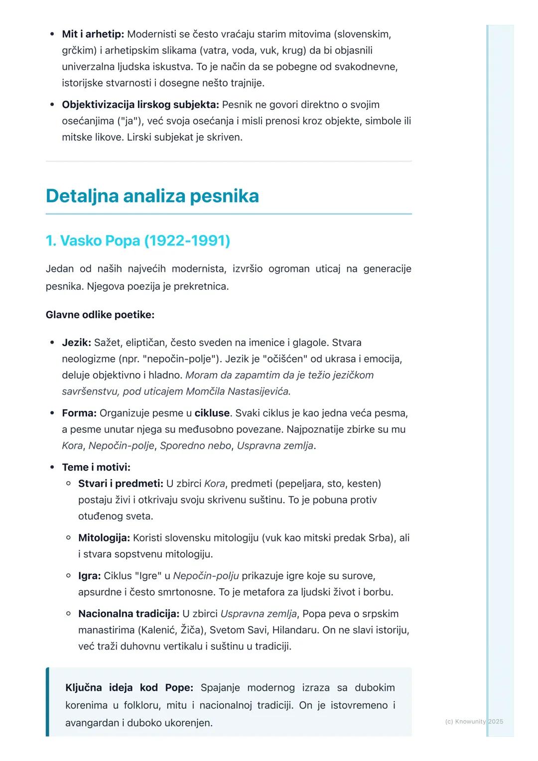 # Posleratna poezija (Vasko
Popa, Miodrag Pavlović,
Desanka Maksimović)

Opšti uvod u posleratnu poeziju

Posle Drugog svetskog rata, srpska