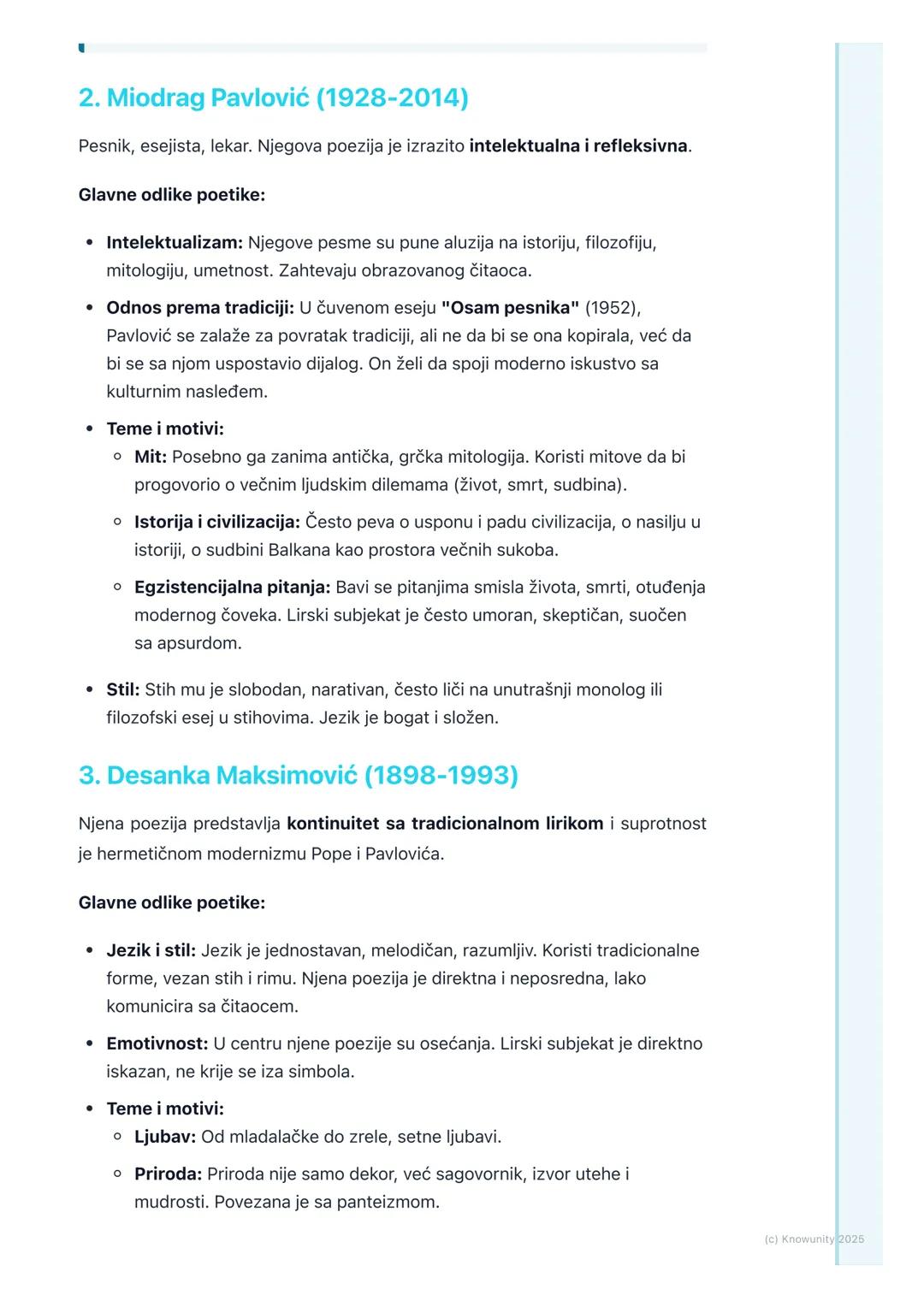 # Posleratna poezija (Vasko
Popa, Miodrag Pavlović,
Desanka Maksimović)

Opšti uvod u posleratnu poeziju

Posle Drugog svetskog rata, srpska