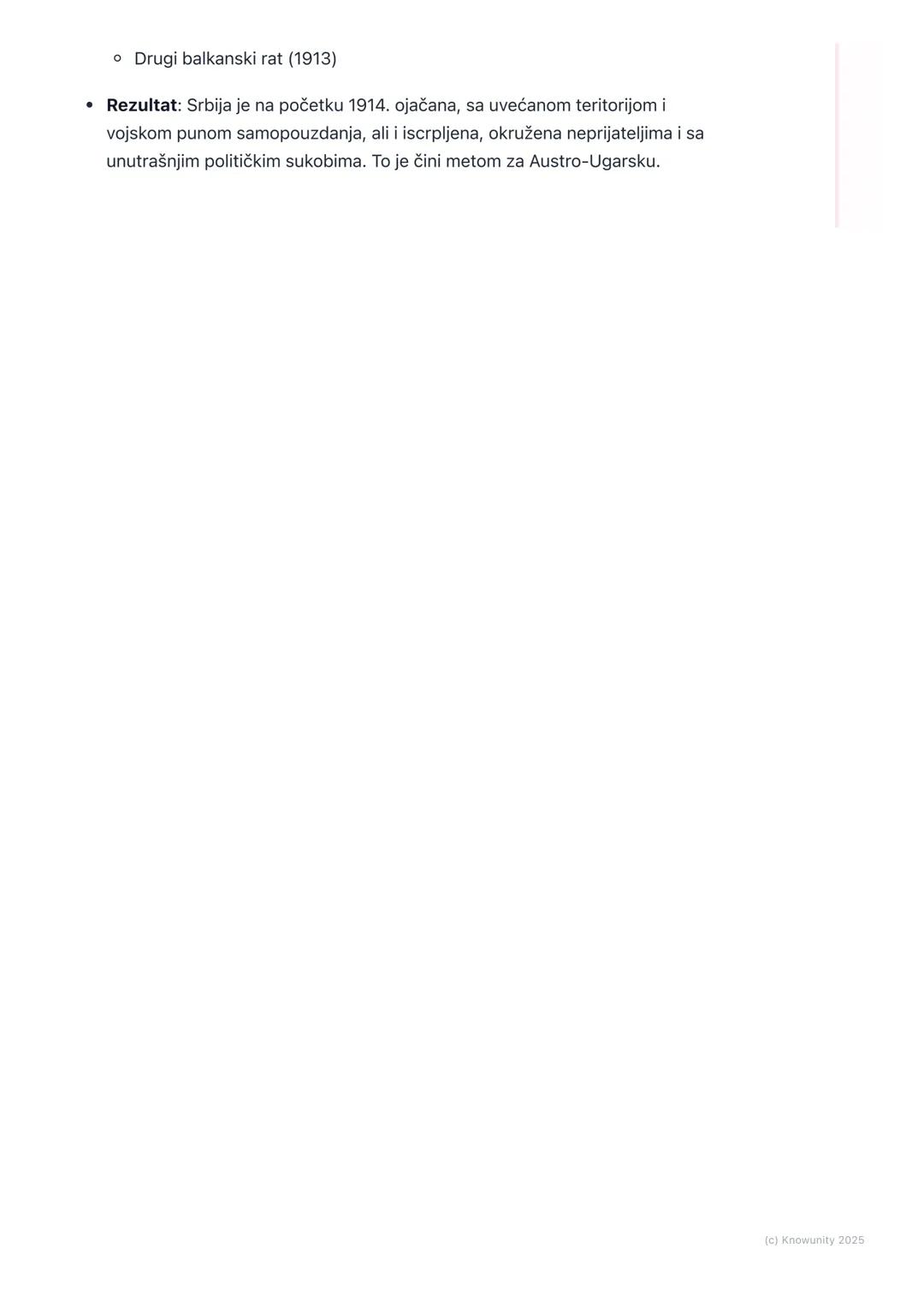 # Srbija pred Prvi svetski rat

Stanje u Srbiji početkom 20. veka

Srbija je u period pred Prvi svetski rat ušla značajno ojačana, ali i isc