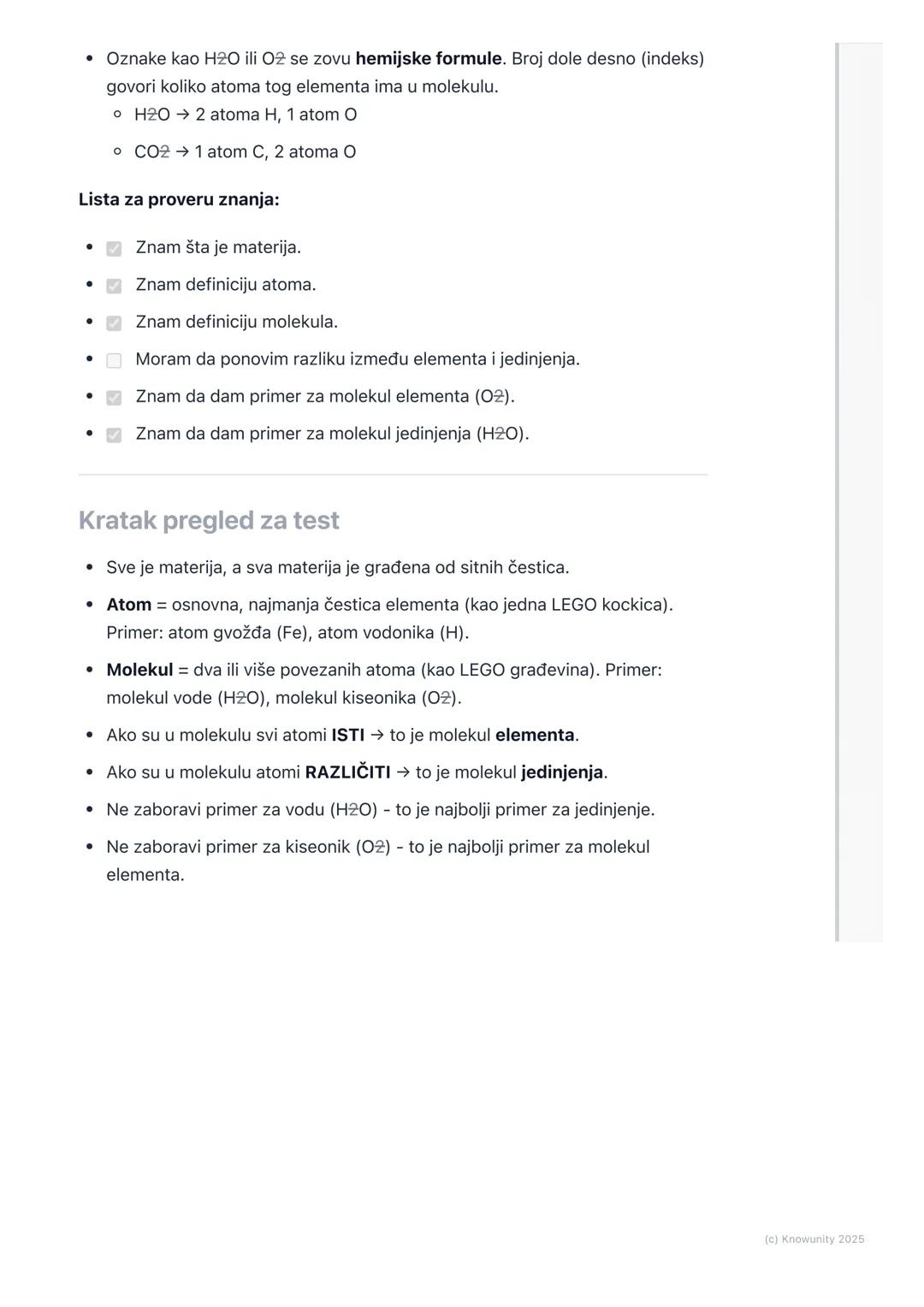 # Molekuli i atomi (osnovni
pojmovi)

Uvod u čestice

Sve oko nas sto, knjiga, voda, čak i vazduh koji dišemo zove se materija.
Izgleda kao 