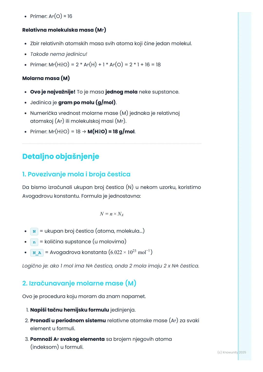 # Mol i molarna masa

Uvod u mol

Atomi i molekuli su previše mali da bismo ih brojali pojedinačno. Zato su
hemičari uveli posebnu jedinicu 