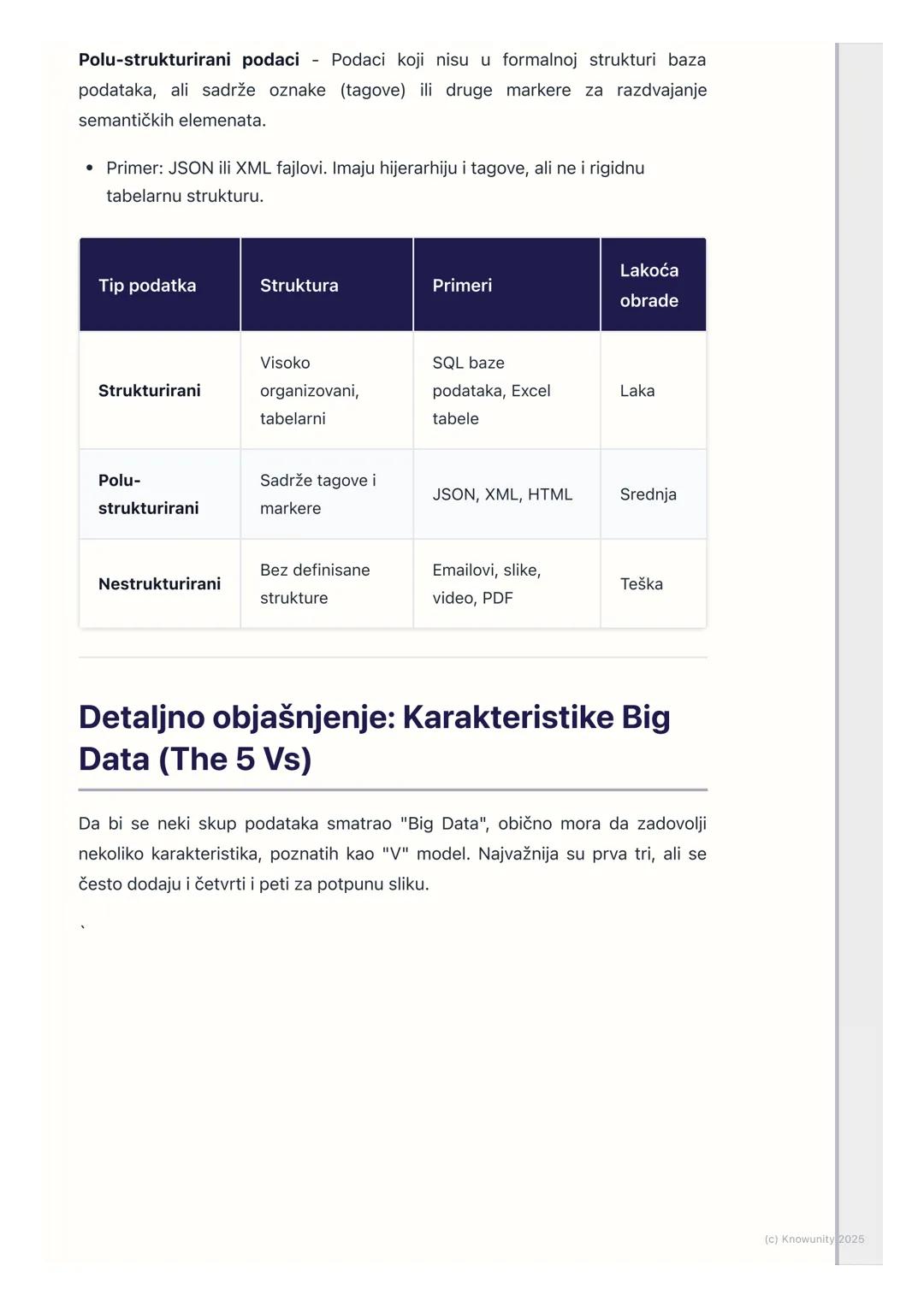 # Big Data i analitika podataka

Uvod u Big Data

Koncept Big Data se odnosi na ogromne, složene skupove podataka koje
tradicionalni softver