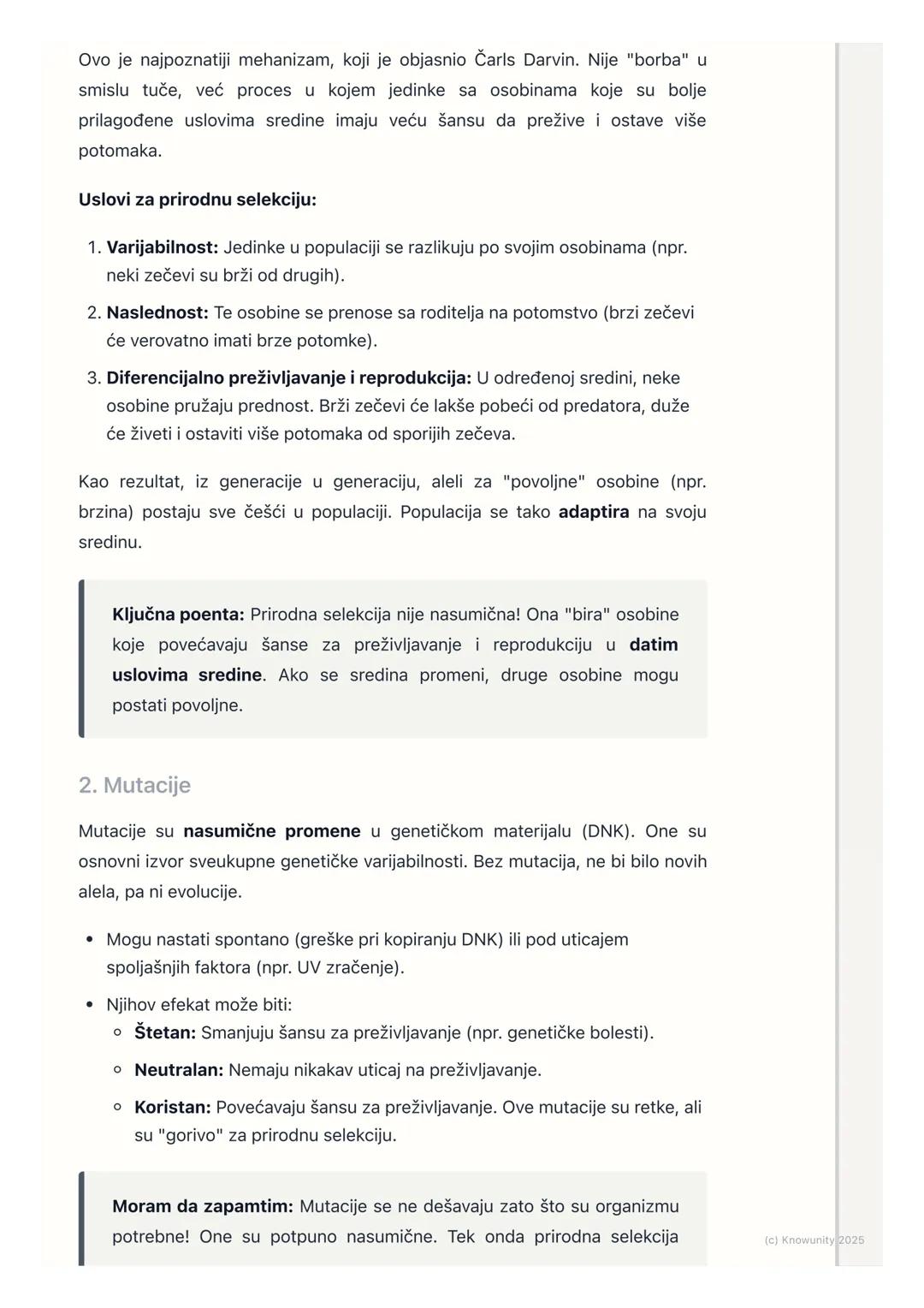# Mehanizmi evolucije

Uvod u mehanizme evolucije

Evolucija je proces promene naslednih osobina populacija živih bića kroz
generacije. Ali 
